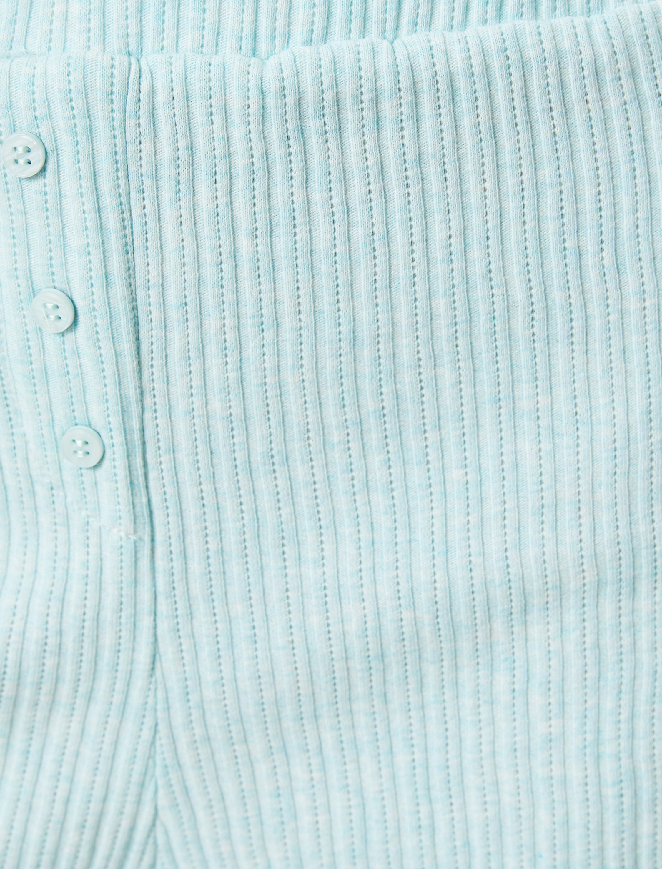   Pijama Altı Şort Beli Lastikli Düğme Detaylı