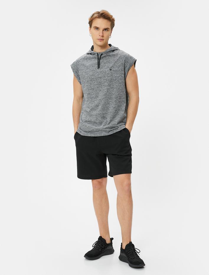  Spor Şort Basic Beli Bağcıklı Cep Detaylı