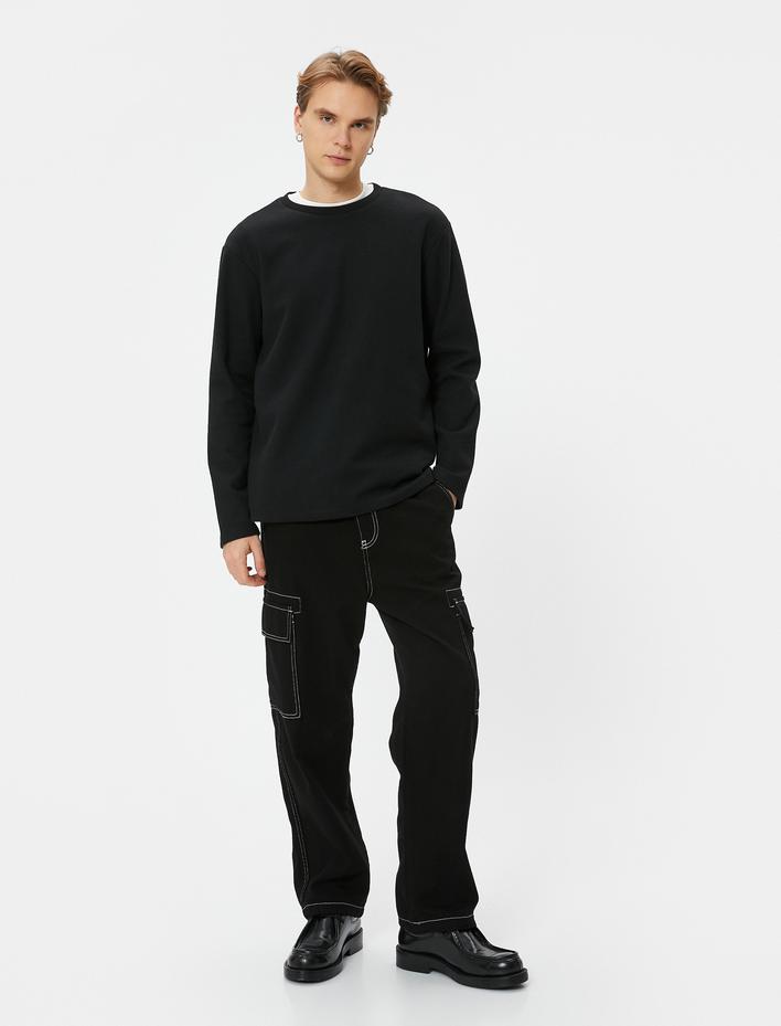  Basic Kazak Bisiklet Yaka Uzun Kollu