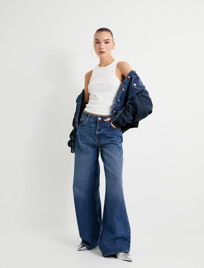  Basic Halter Yaka Atlet Ribanalı Pamuklu