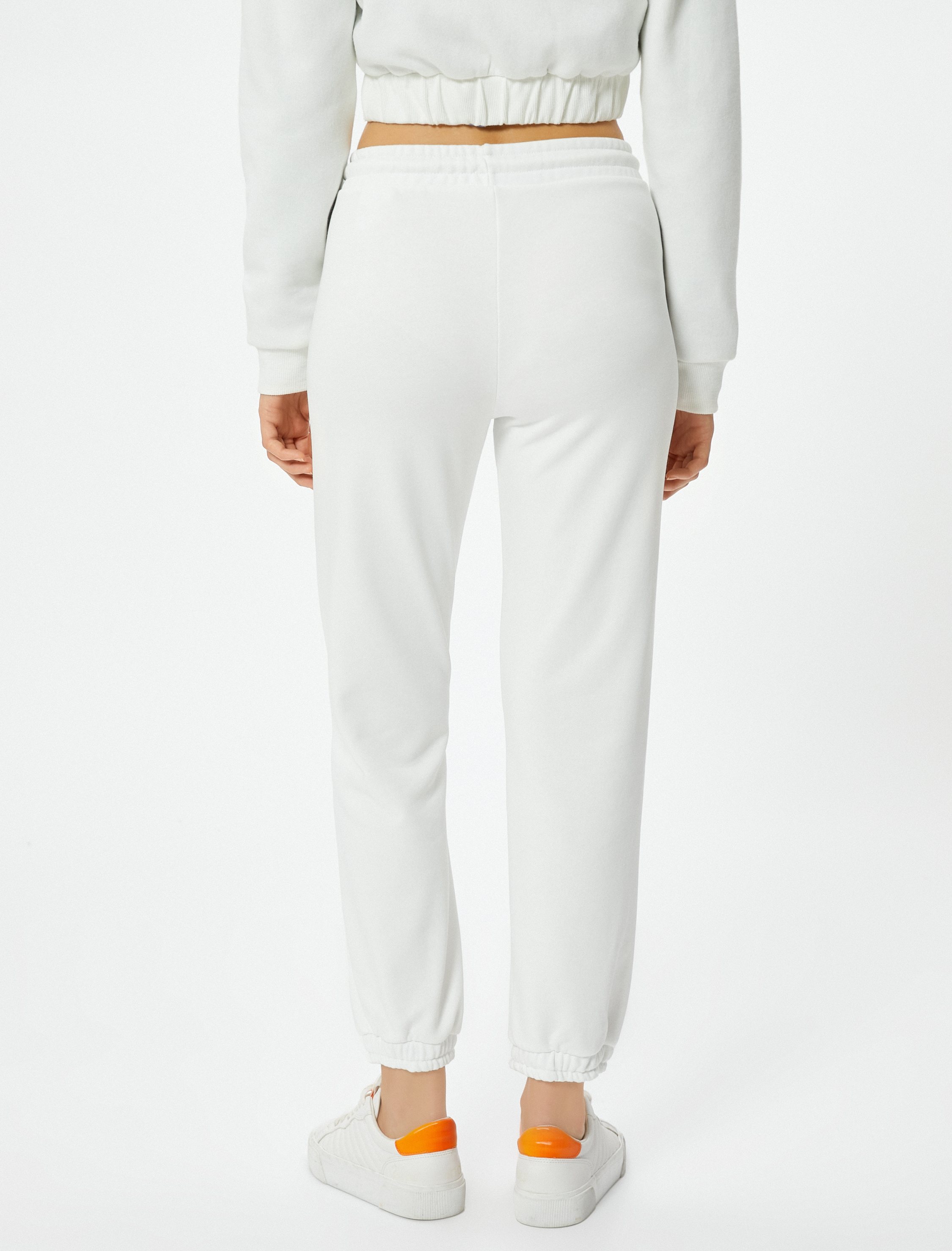   Jogger Eşofman Altı Beli ve Paçası Lastikli Cepli Üç İplik Şardonlu