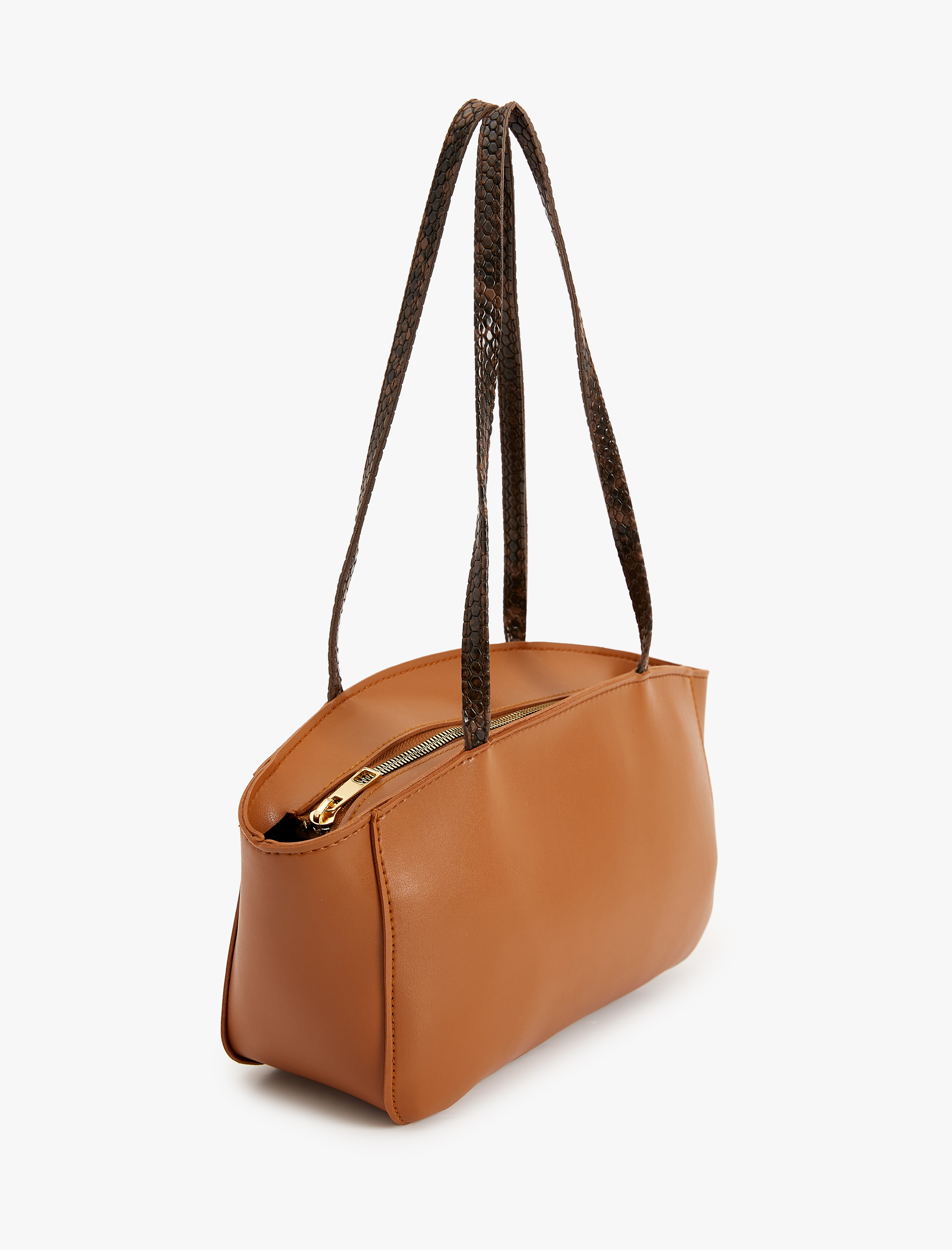  Kadın Büyük Omuz Çantası Vintage Çift Askılı Suni Deri