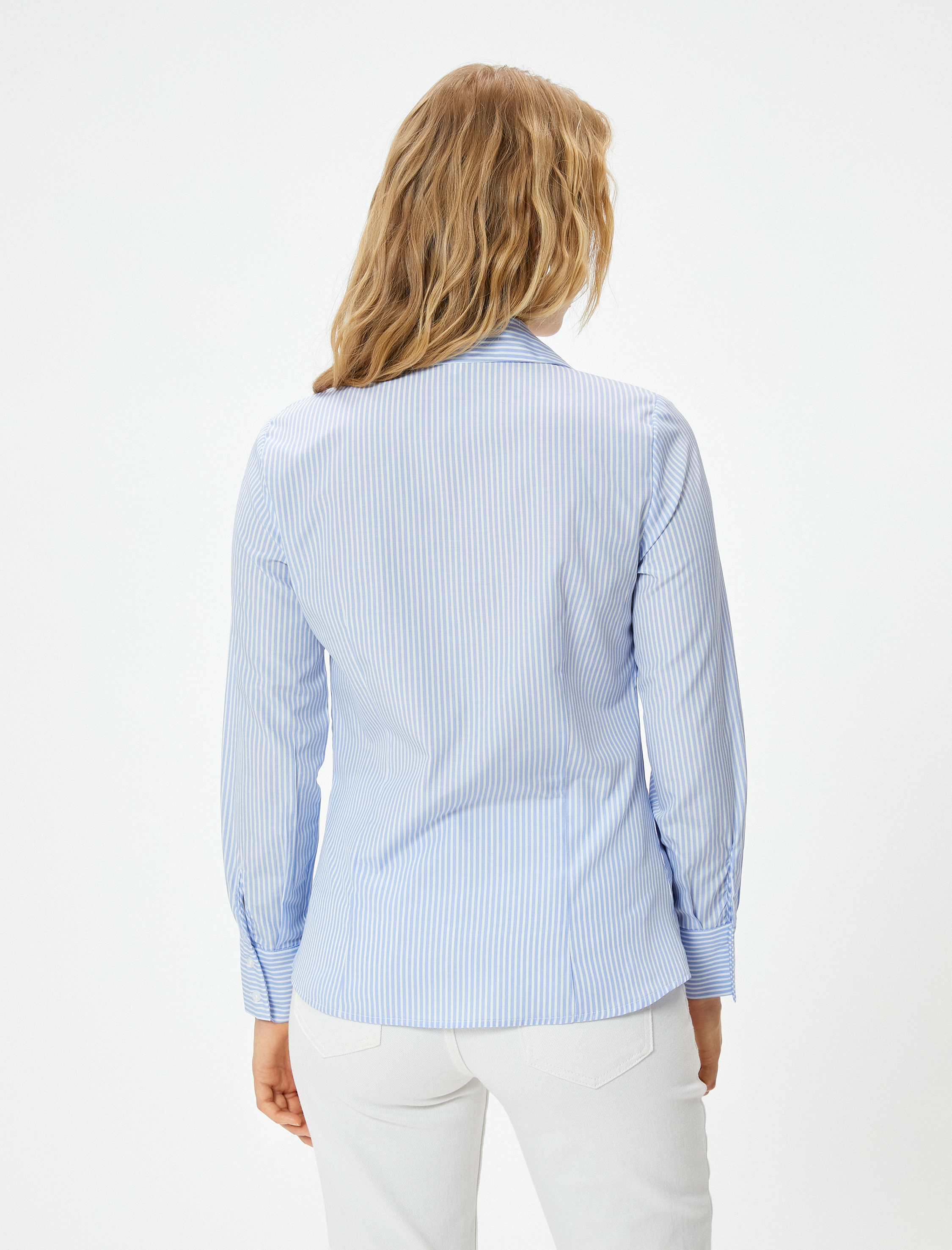   Slim Fit Gömlek Düğmeli Uzun Kollu