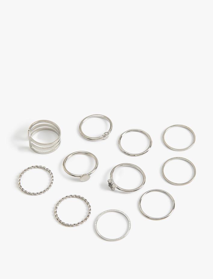 Kadın Yıldız Detaylı Basic 11'li Yüzük Seti