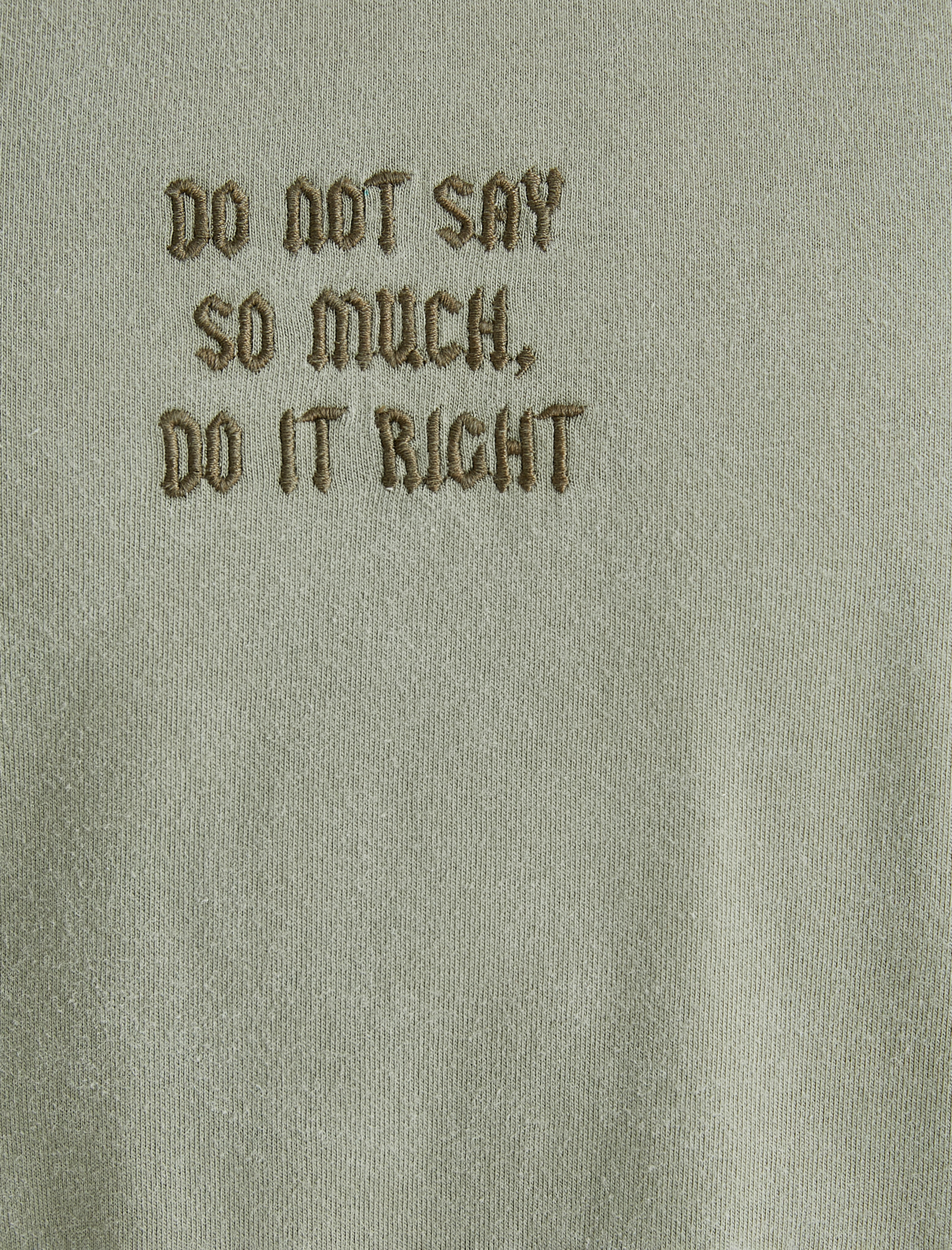   Slogan İşlemeli Tişört Yıkamalı Bisiklet Yaka Kısa Kollu