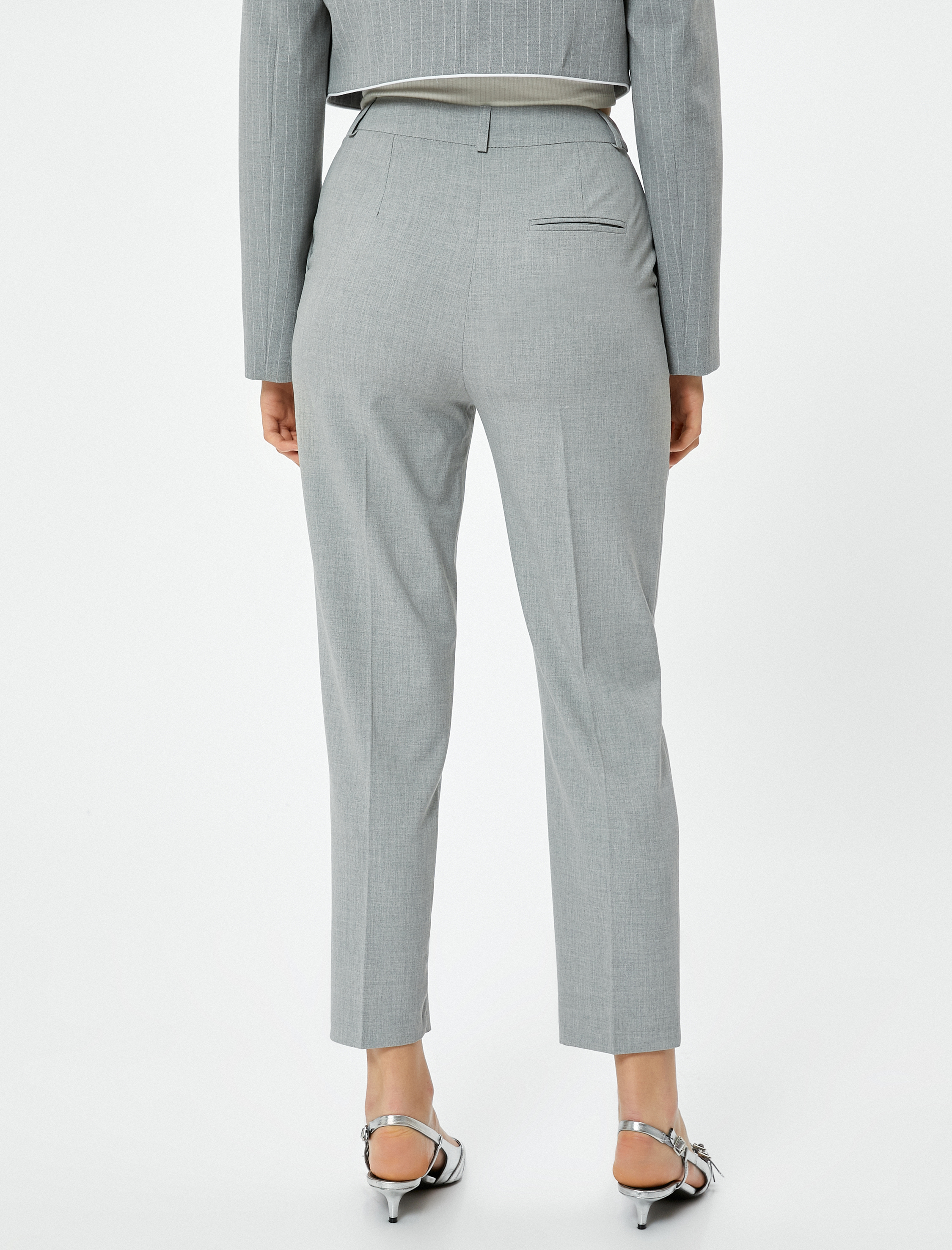   Kumaş Pantolon Cep Detaylı Yüksek Bel