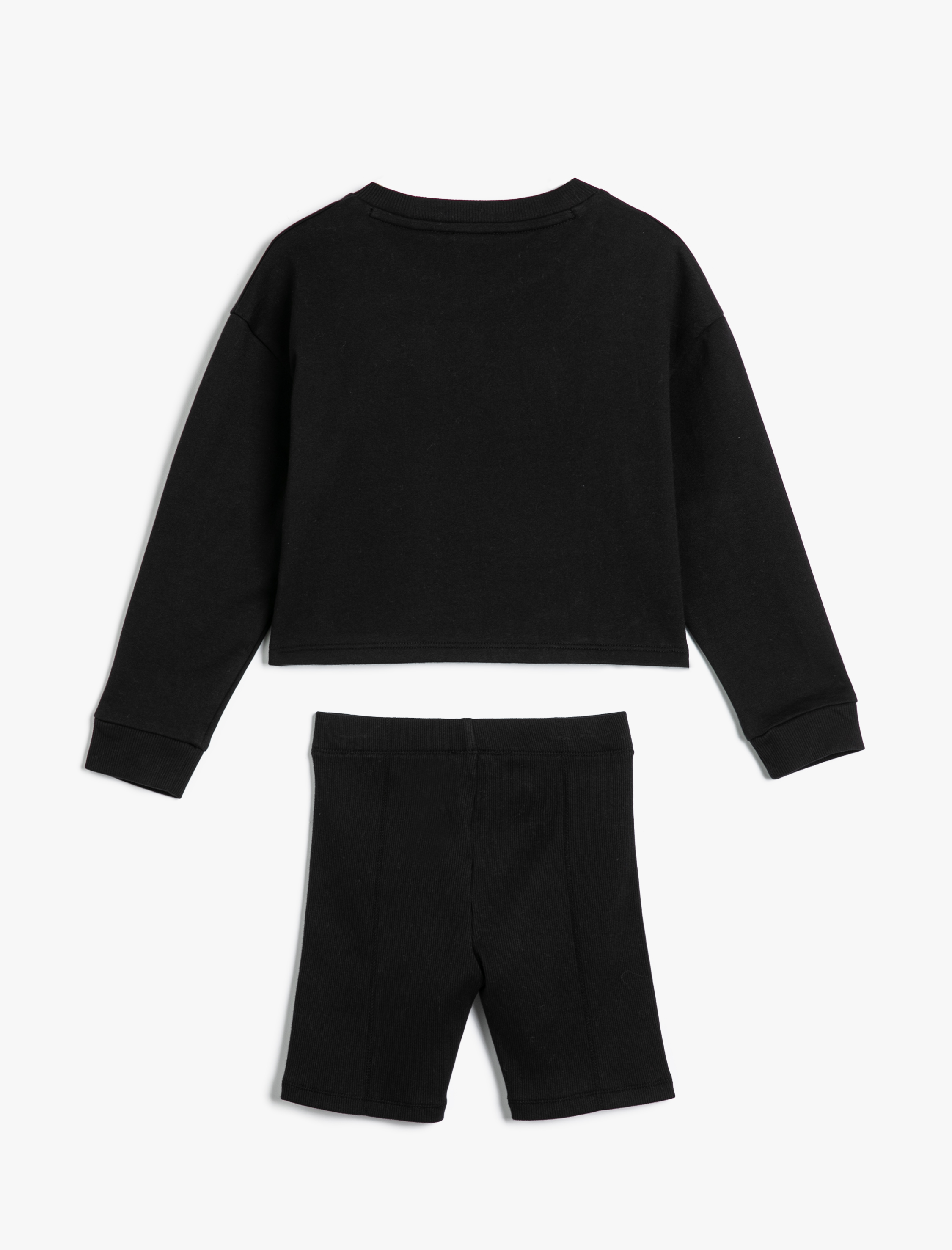 Kız Çocuk Sweatshirt ve Şort Seti İkili Pamuklu