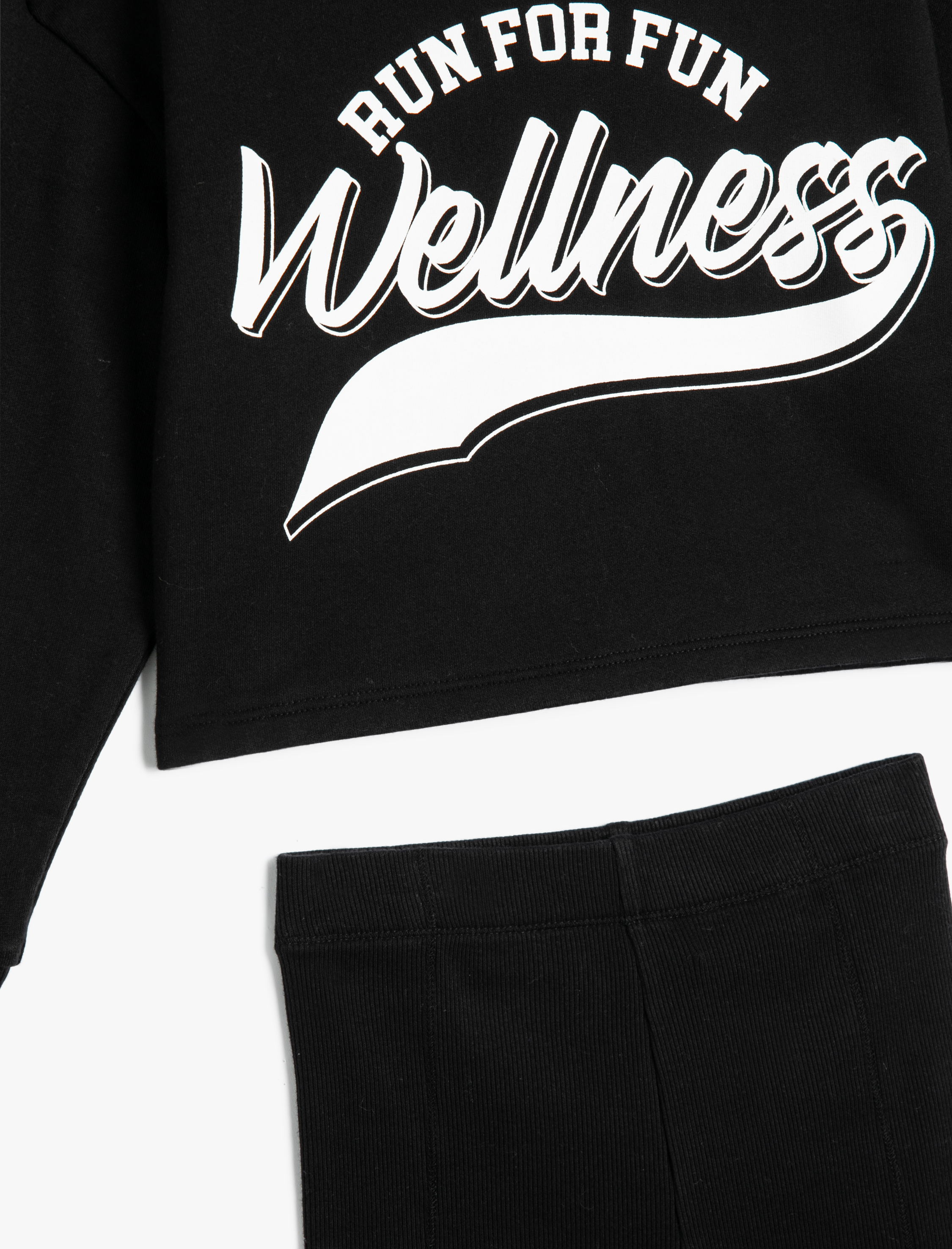 Kız Çocuk Sweatshirt ve Şort Seti İkili Pamuklu