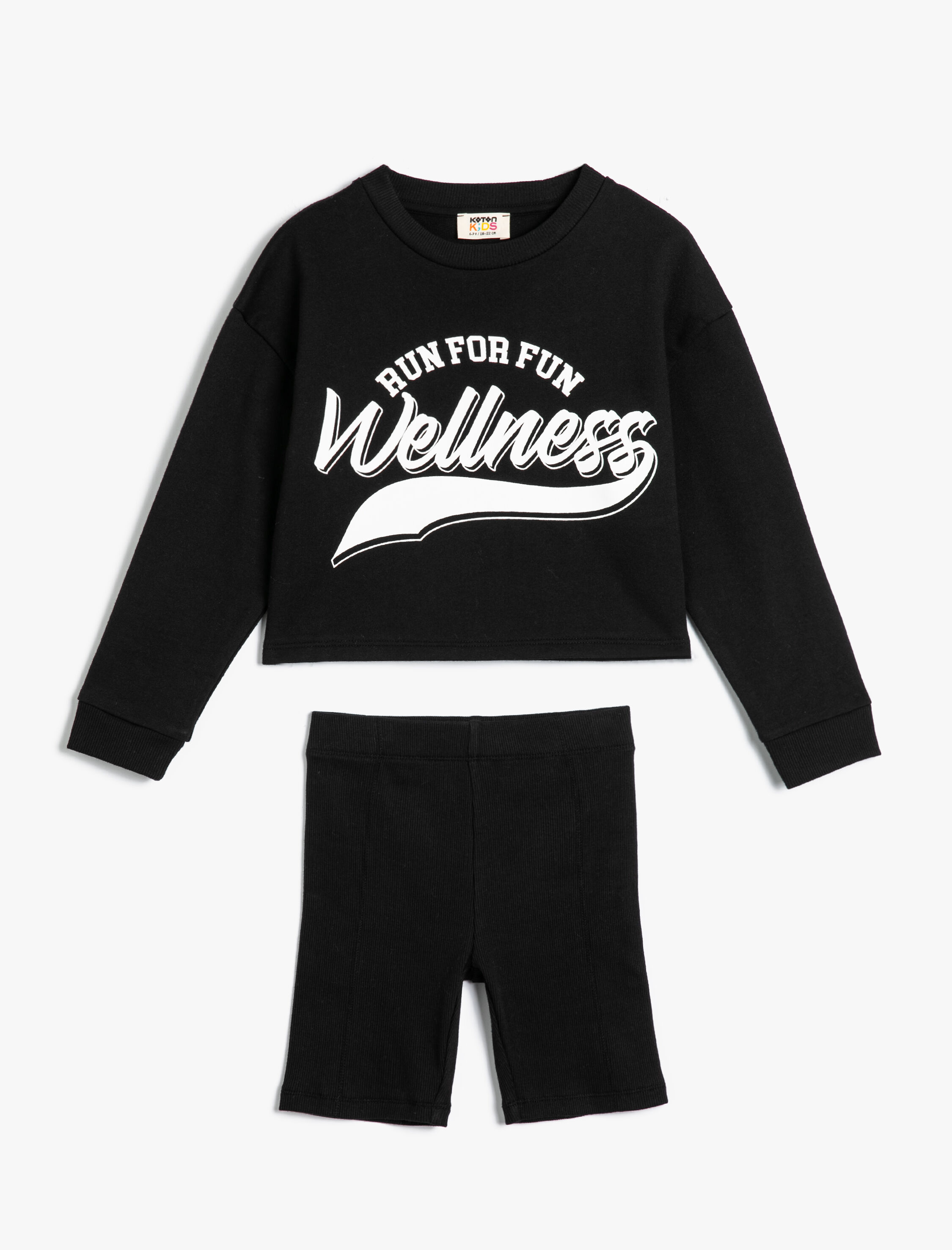 Kız Çocuk Sweatshirt ve Şort Seti İkili Pamuklu