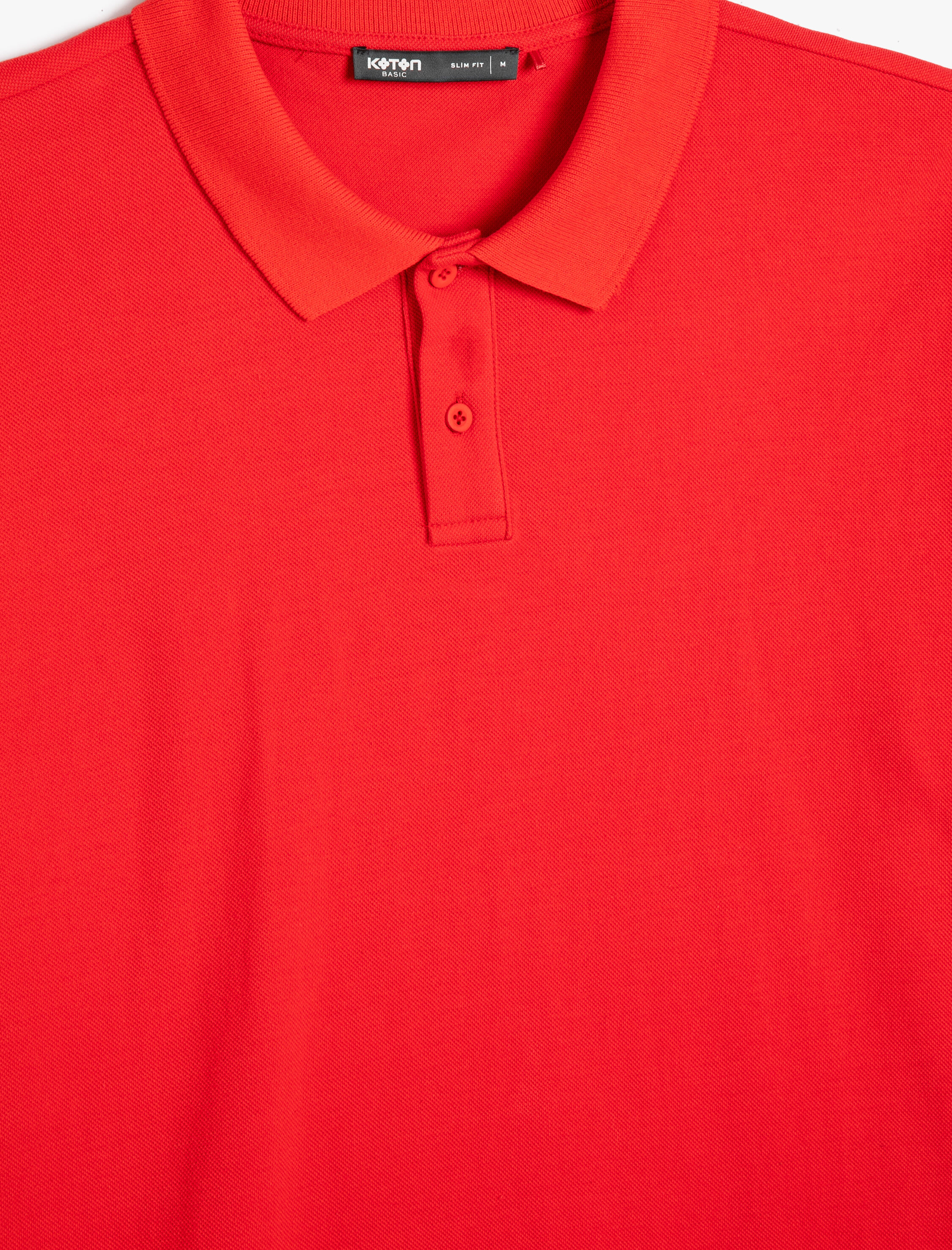 Polo Yaka Tişört Slim Fit Düğmeli Kısa Kollu