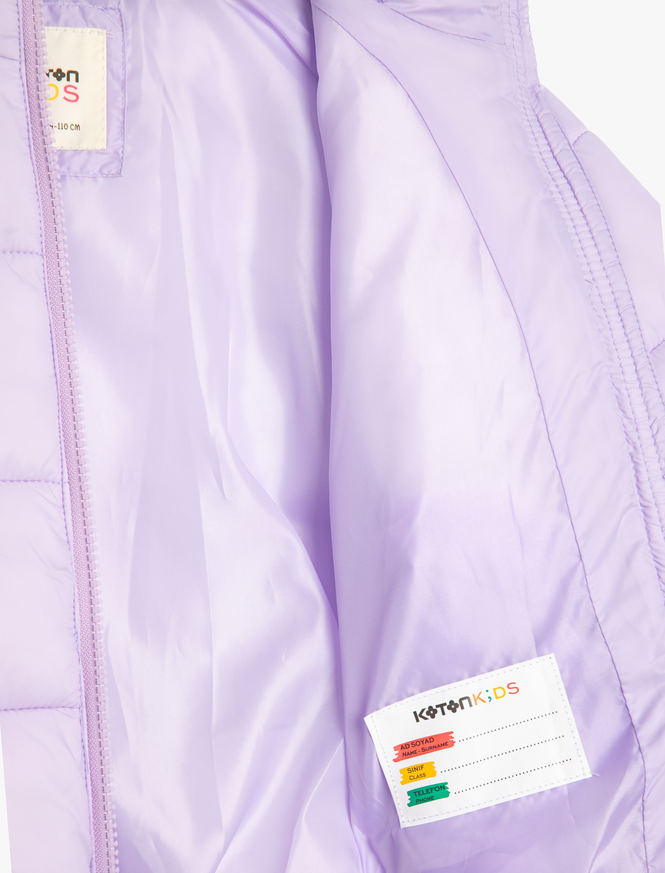  Kız Çocuk Kapşonlu Şişme Mont Fermuarlı Cep Detaylı