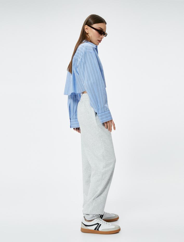  Şardonlu Jogger Eşofman Altı Beli Lastikli Cepli Rahat Kalıp