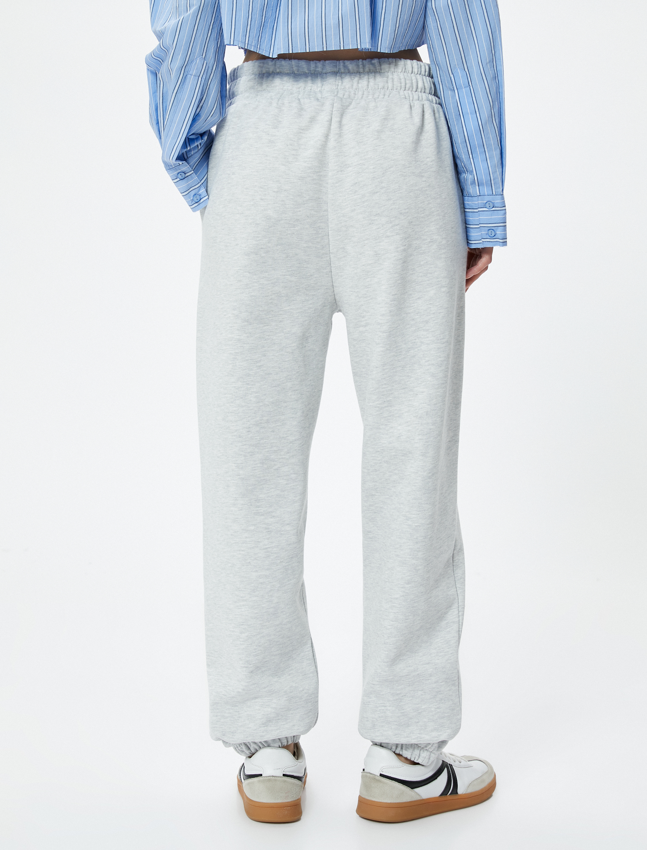   Şardonlu Jogger Eşofman Altı Beli Lastikli Cepli Rahat Kalıp