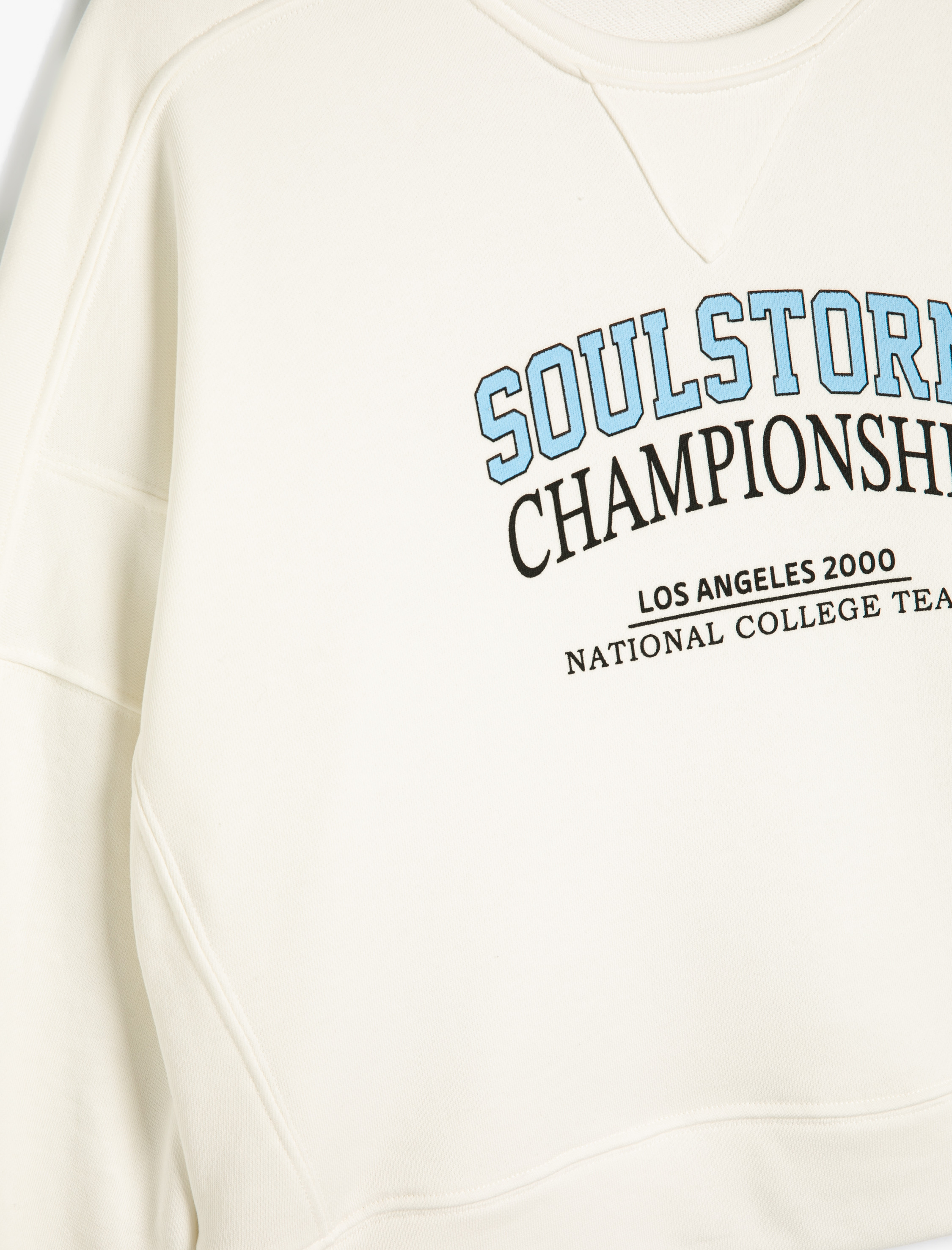   Kolej Sweatshirt Bisiklet Yaka Baskılı Standart Kesim Üç İplik Şardonlu