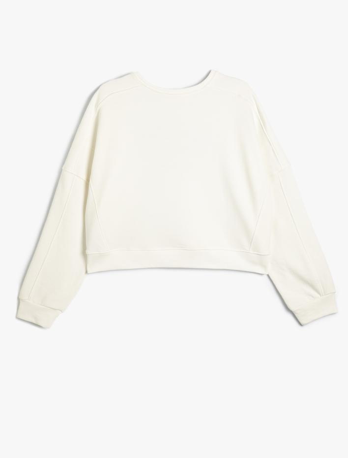  Kolej Sweatshirt Bisiklet Yaka Baskılı Standart Kesim Üç İplik Şardonlu