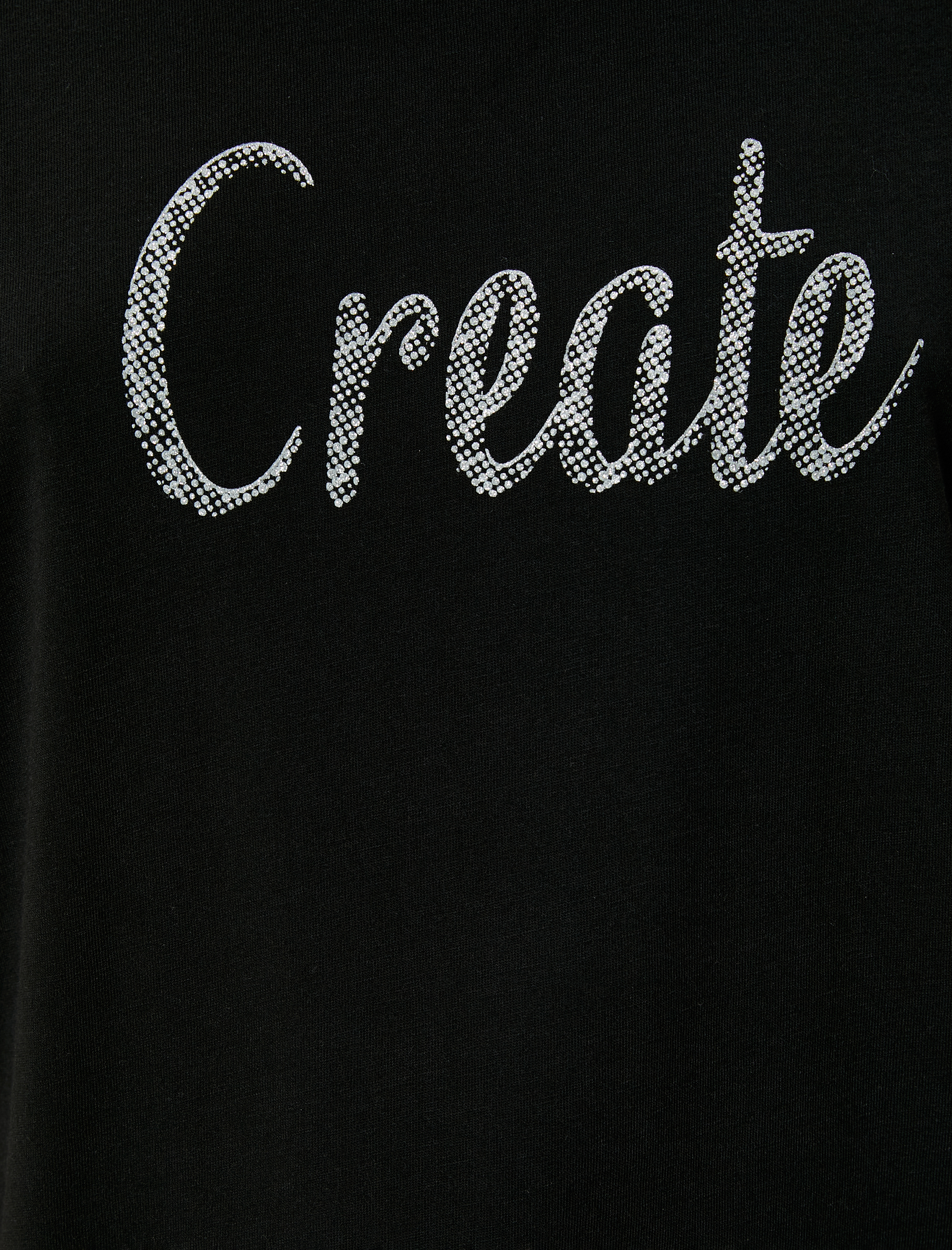   Slogan Baskılı Tişört Kısa Kollu Bisiklet Yaka Standart Kesim