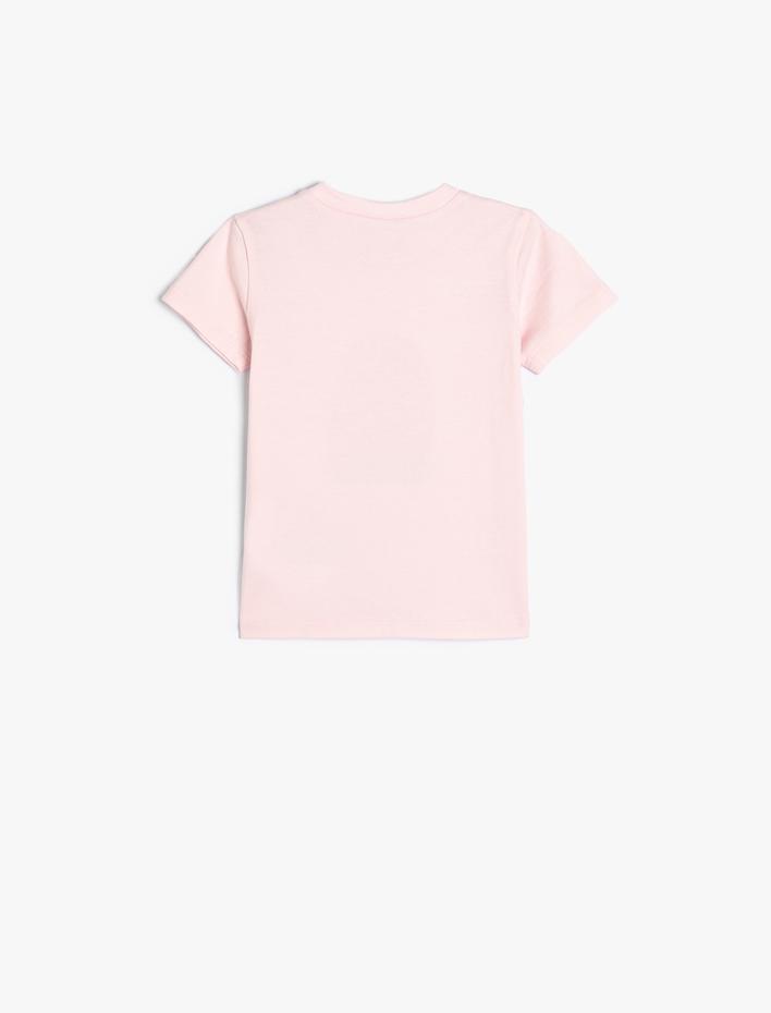 Kız Bebek Tişört Dondurma Baskılı Kısa Kollu Bisiklet Yaka