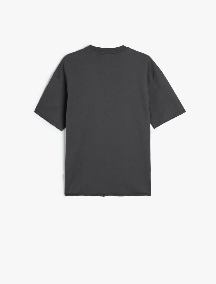  Oversize Tişört Bisiklet Yaka Kısa Kollu Pamuklu