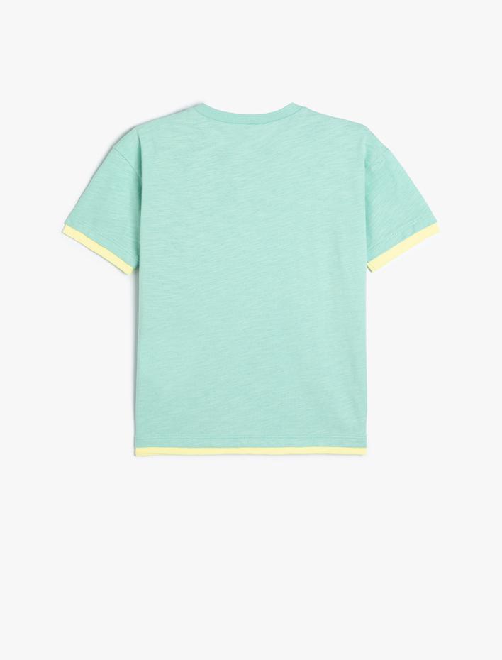 Erkek Çocuk Tişört Kaykay Temalı Slogan Baskılı Kısa Kollu Pamuklu