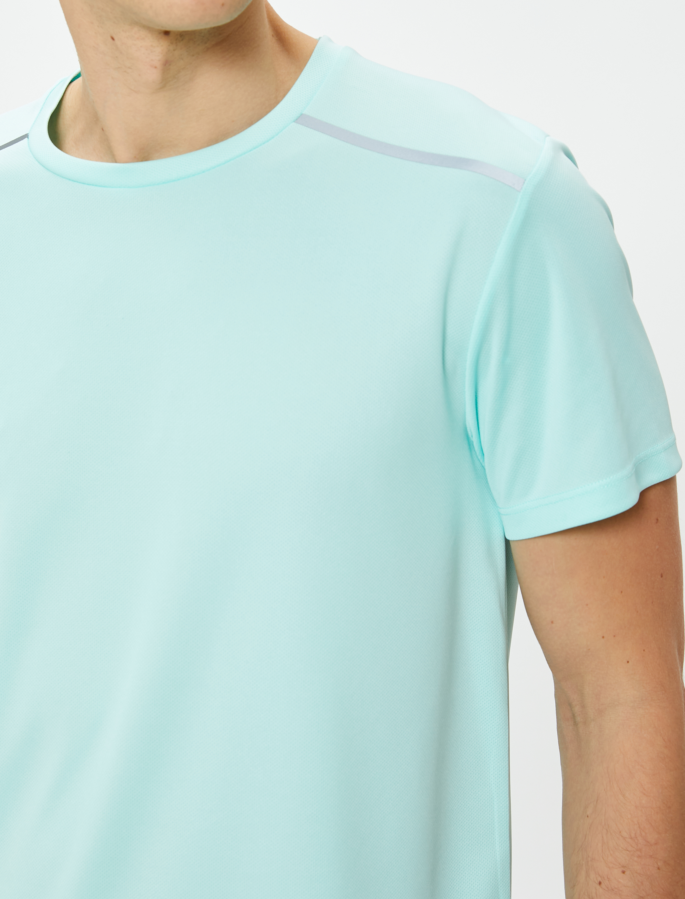   Spor Tişört Reflektör Baskılı Kısa Kollu Bisiklet Yaka