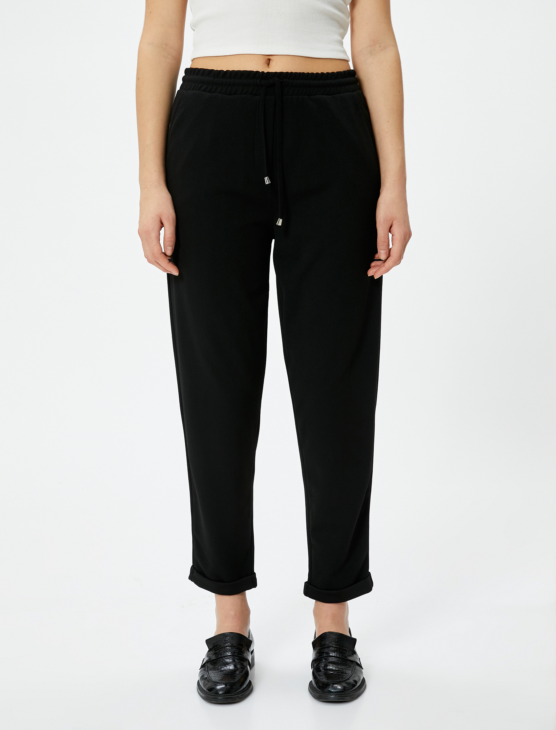   Havuç Pantolon Beli Bağcıklı Cep Detaylı