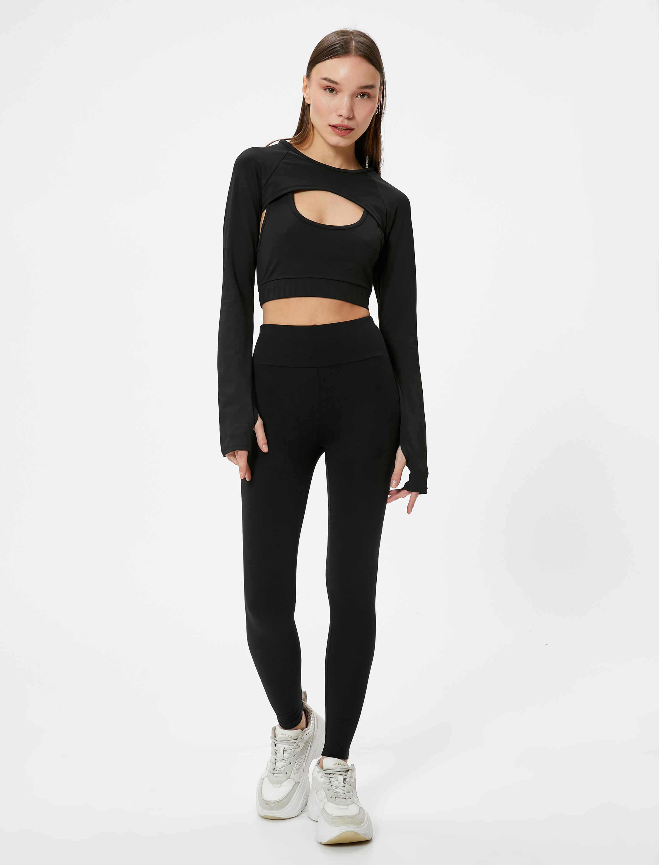   Yüksek Bel Dokuma Spor Tayt