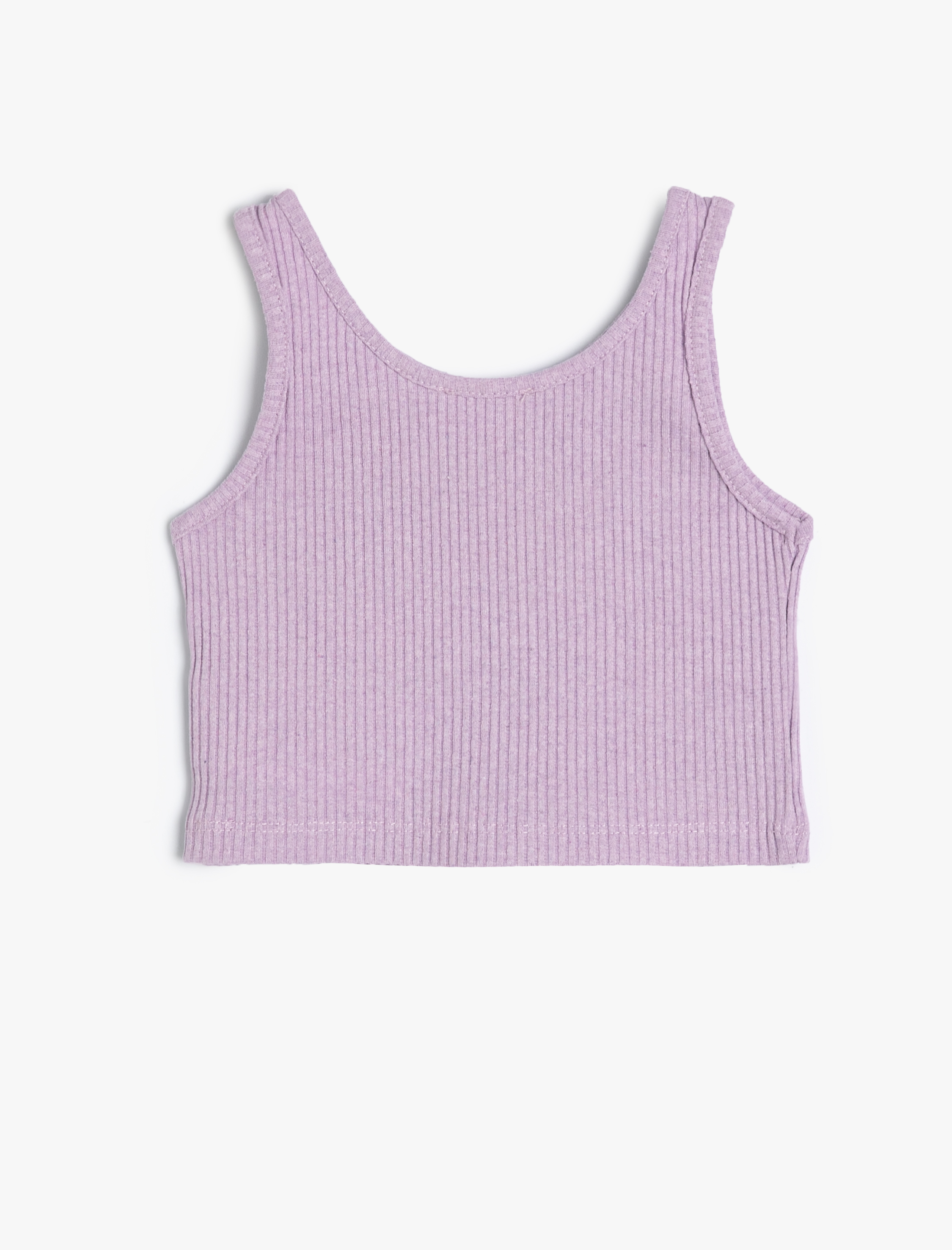  Kız Çocuk Atlet Slogan Baskılı Yuvarlak Yaka Askılı Ribanalı