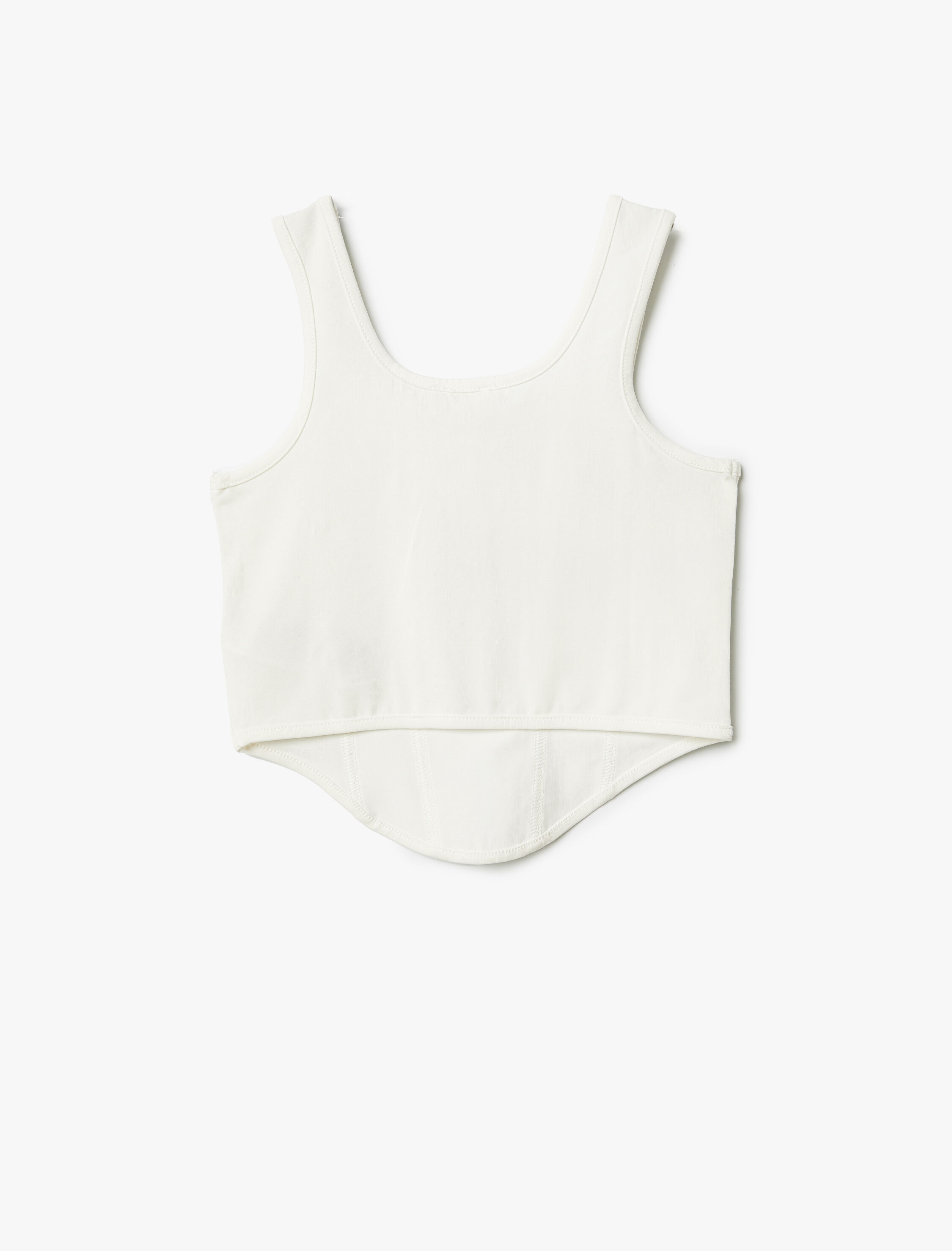  Kız Çocuk Crop Atlet Askılı Yuvarlak Yaka Ribanalı Pamuklu