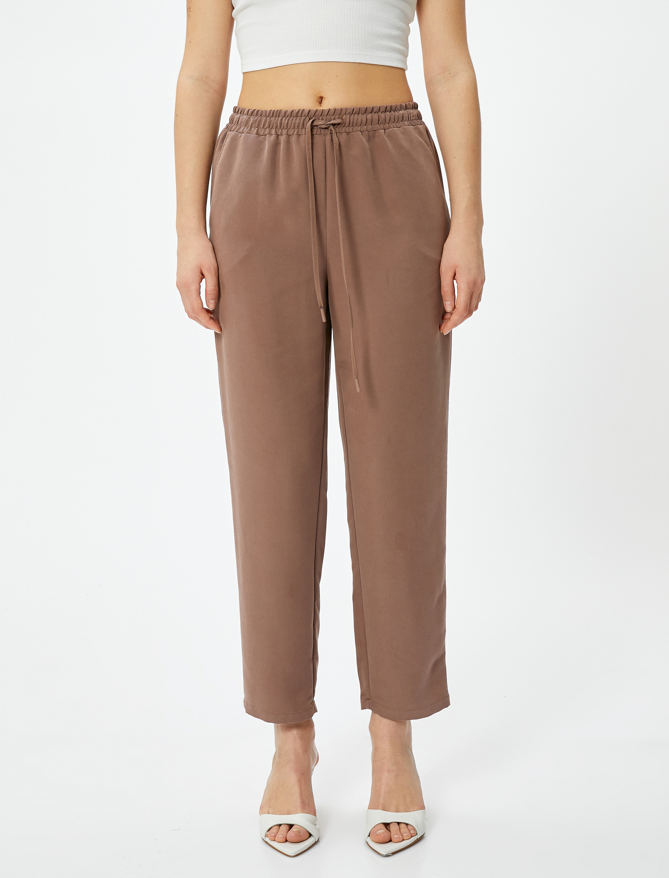   Havuç Pantolon Beli Bağcıklı Modal Karışımlı