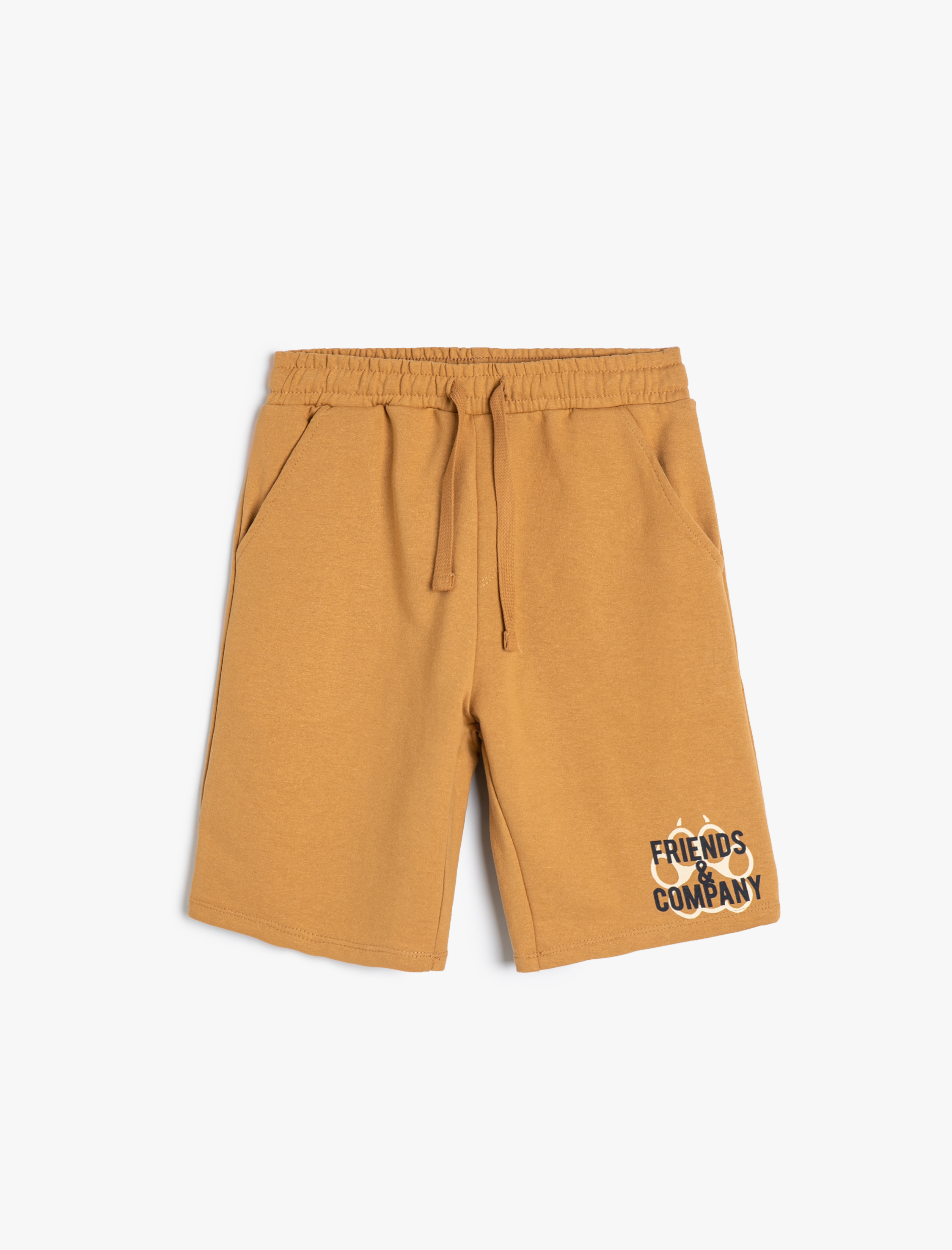  Erkek Çocuk Şort Beli Bağlamalı Baskı Detaylı Cepli