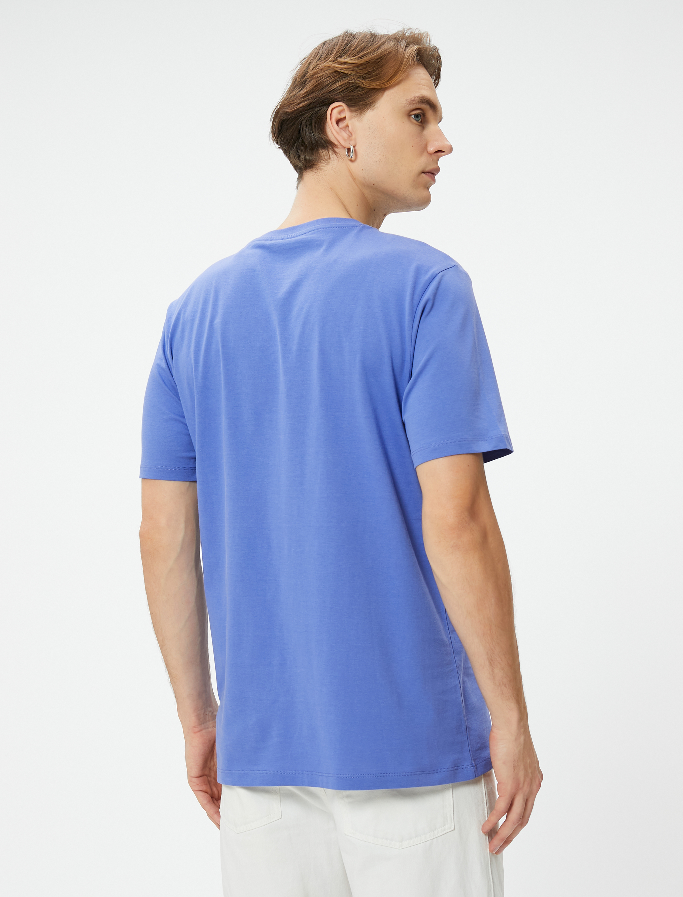   Slogan Baskılı Tişört Bisiklet Yaka Kısa Kollu Pamuklu