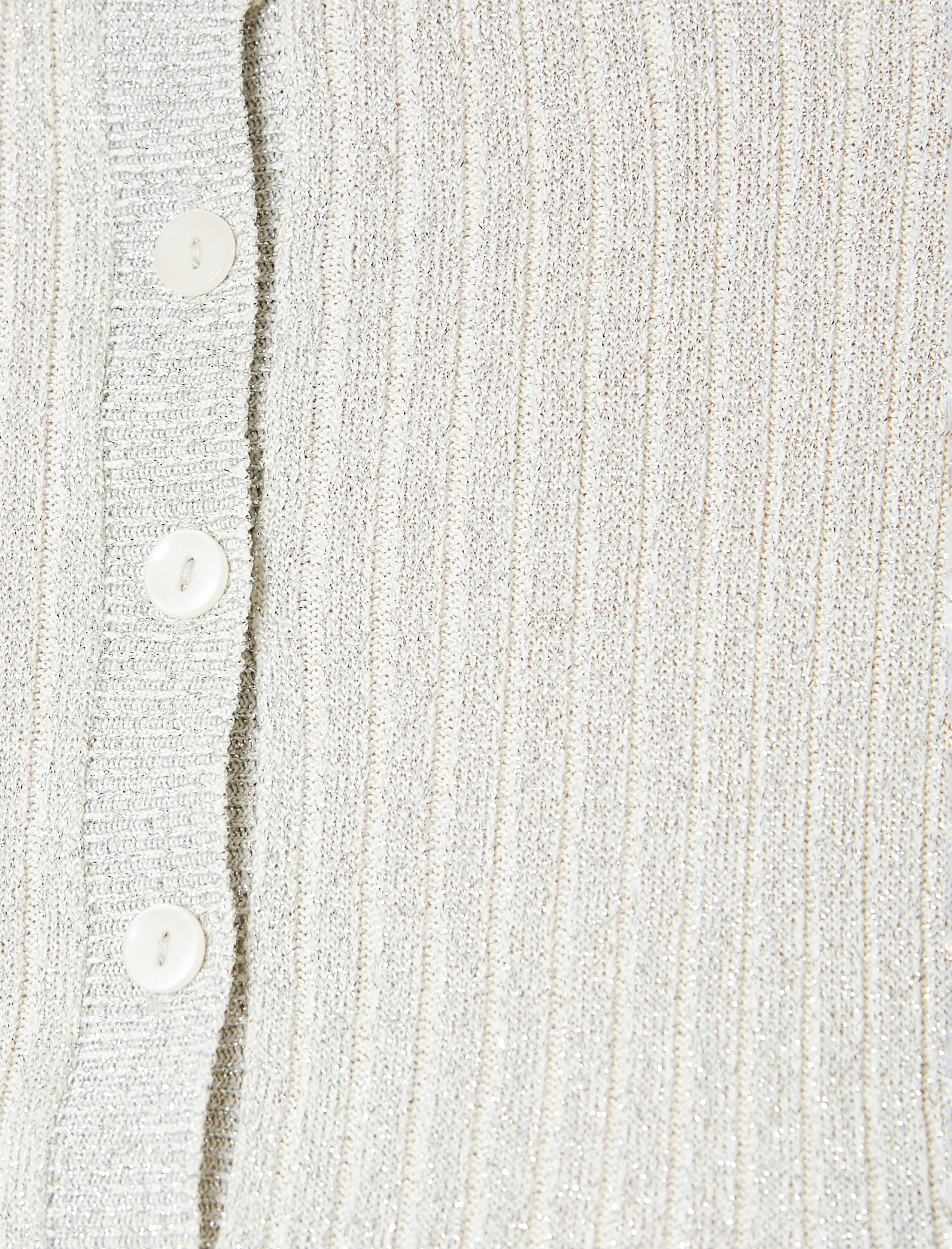   Triko Hırka Bisiklet Yaka Düğmeli Metalik Simli Fitilli