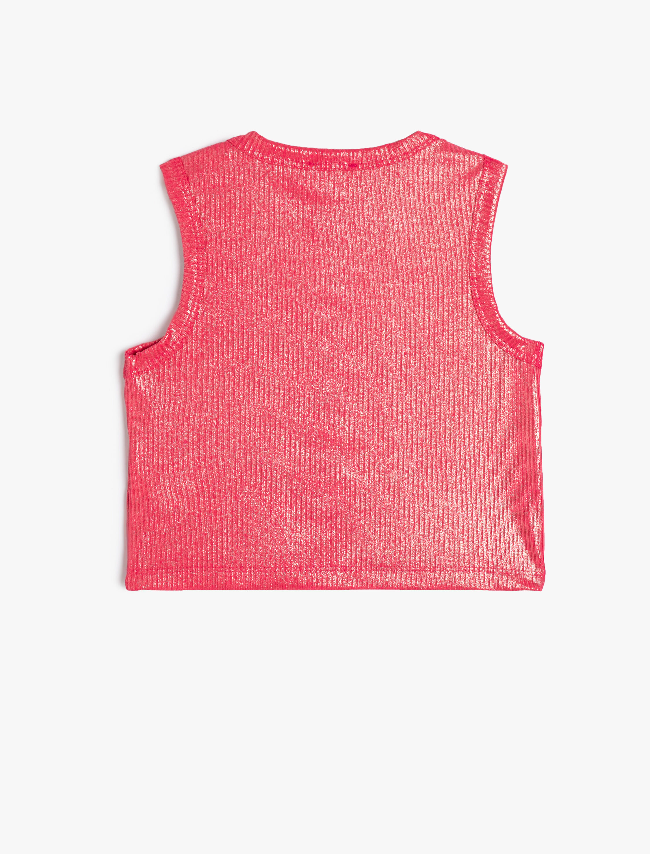  Kız Çocuk Atlet Parlak Kumaş Ribanalı Bisiklet Yaka