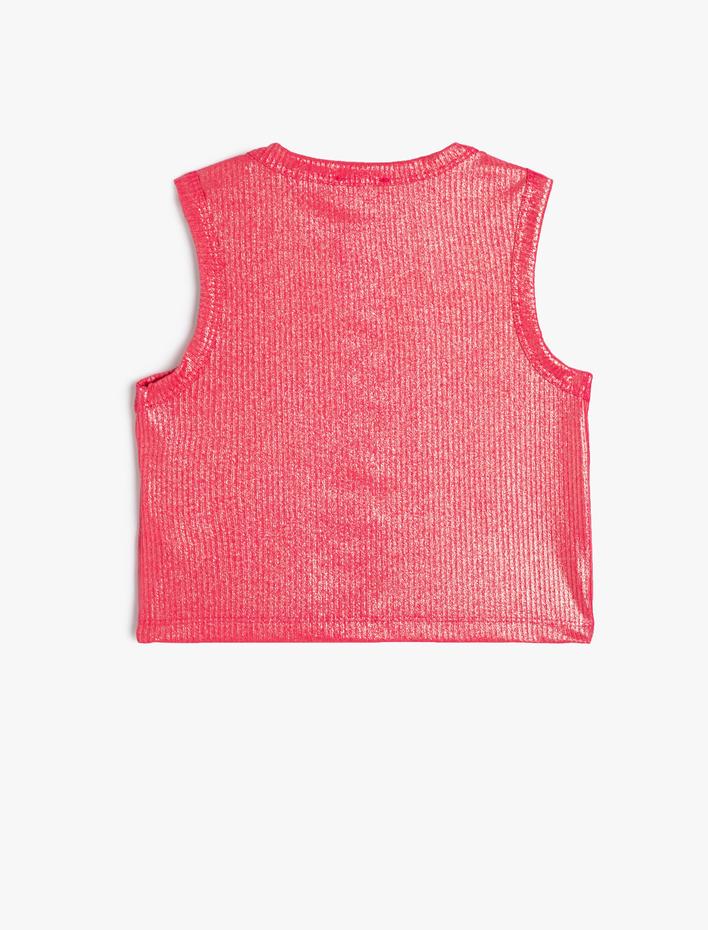 Kız Çocuk Atlet Parlak Kumaş Ribanalı Bisiklet Yaka