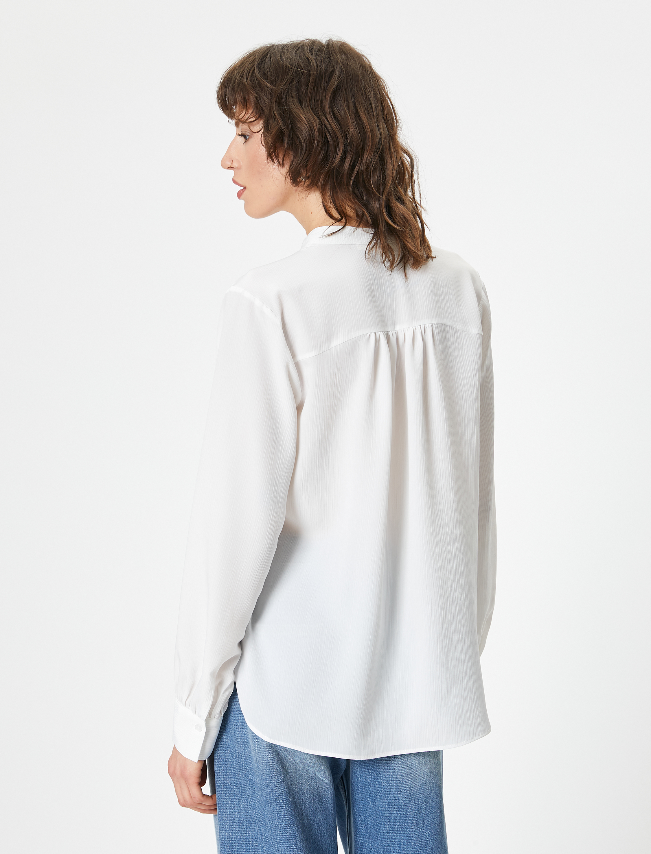   Balon Kollu Gömlek Hakim Yaka Düğmeli