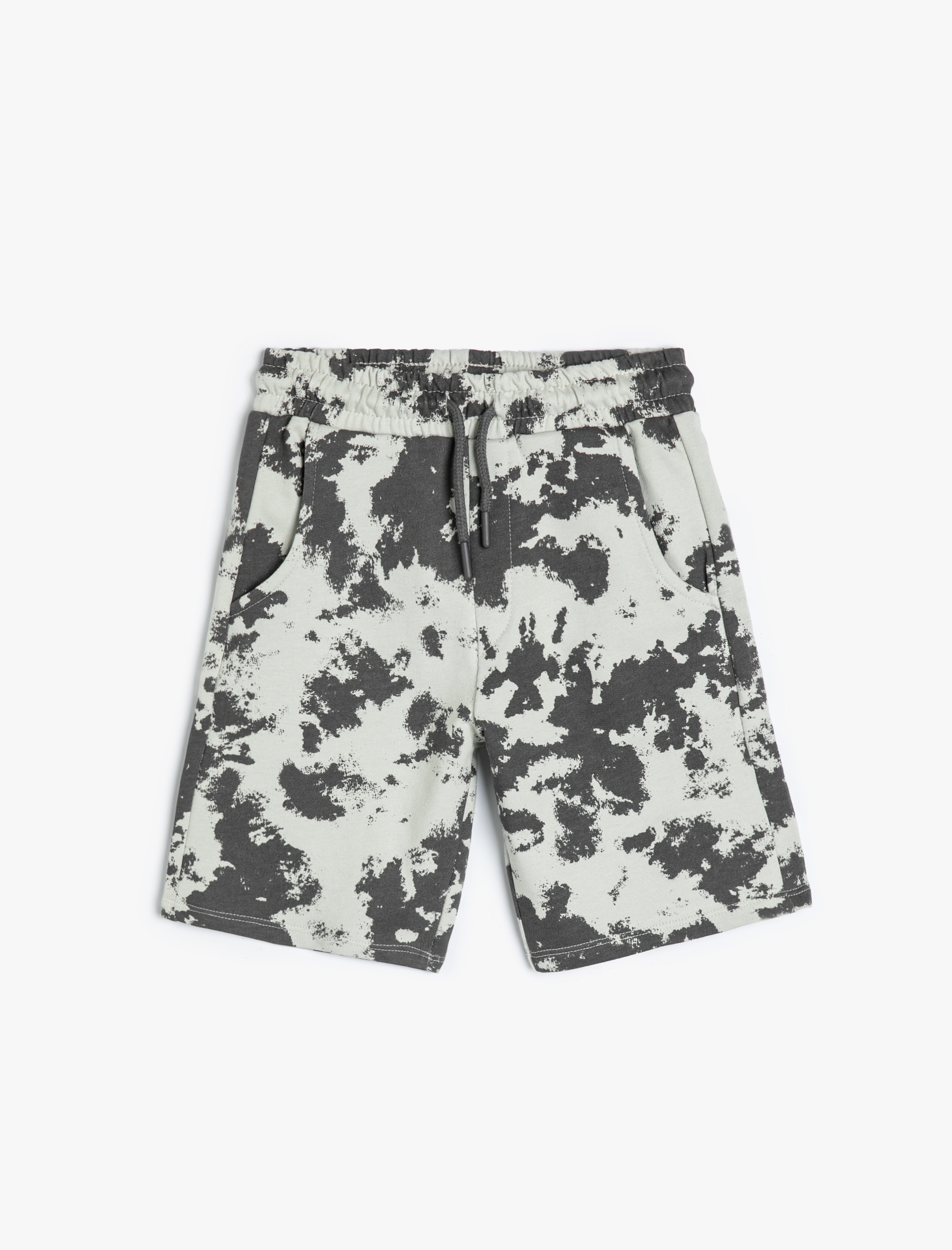  Erkek Çocuk Şort Batik Desenli Beli Lastikli Cepli Pamuklu