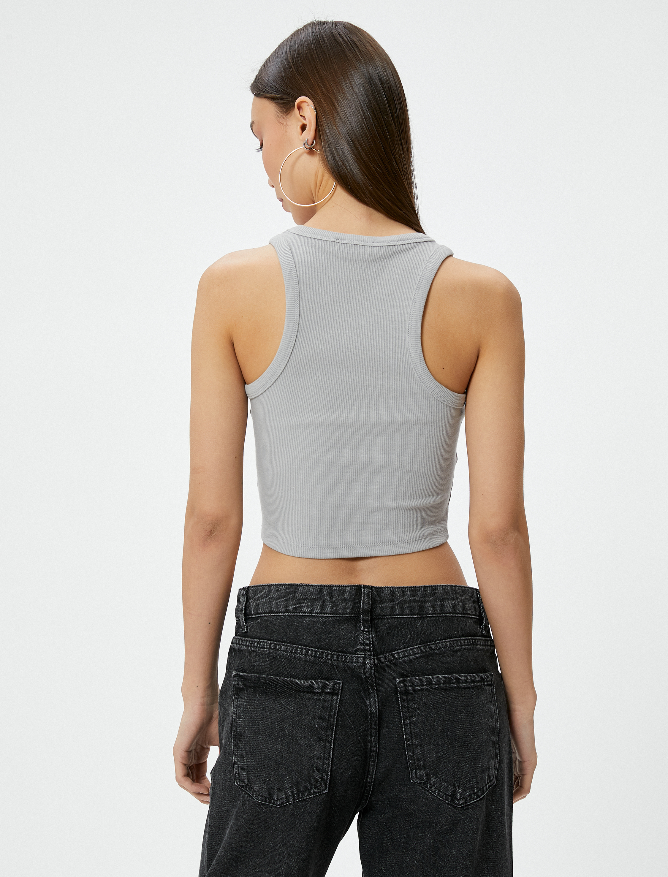   Halter Yaka Atlet Askılı Ribanalı Pamuklu