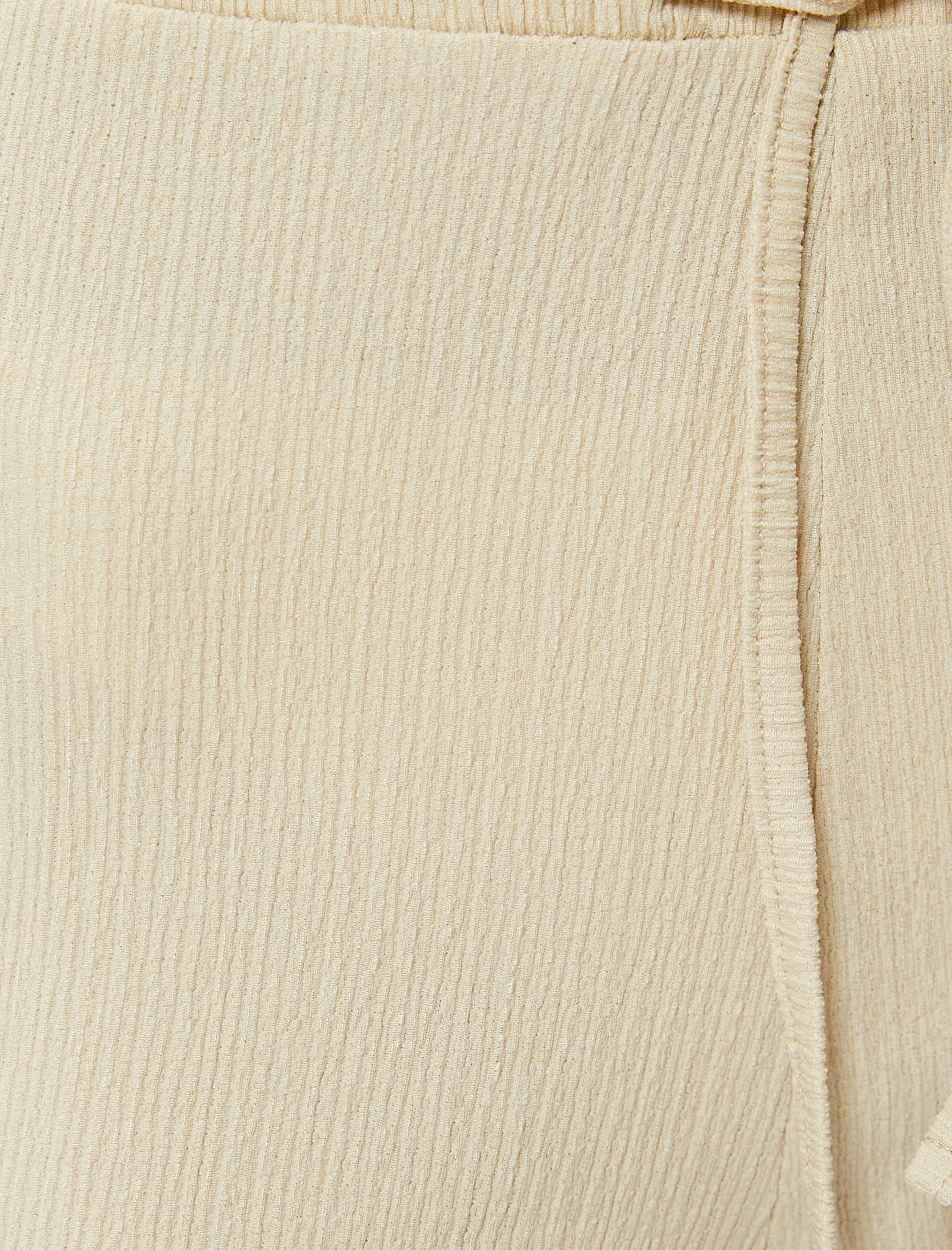   Bol Paça Pantolon Beli Bağlamalı Fitilli Bürümcük