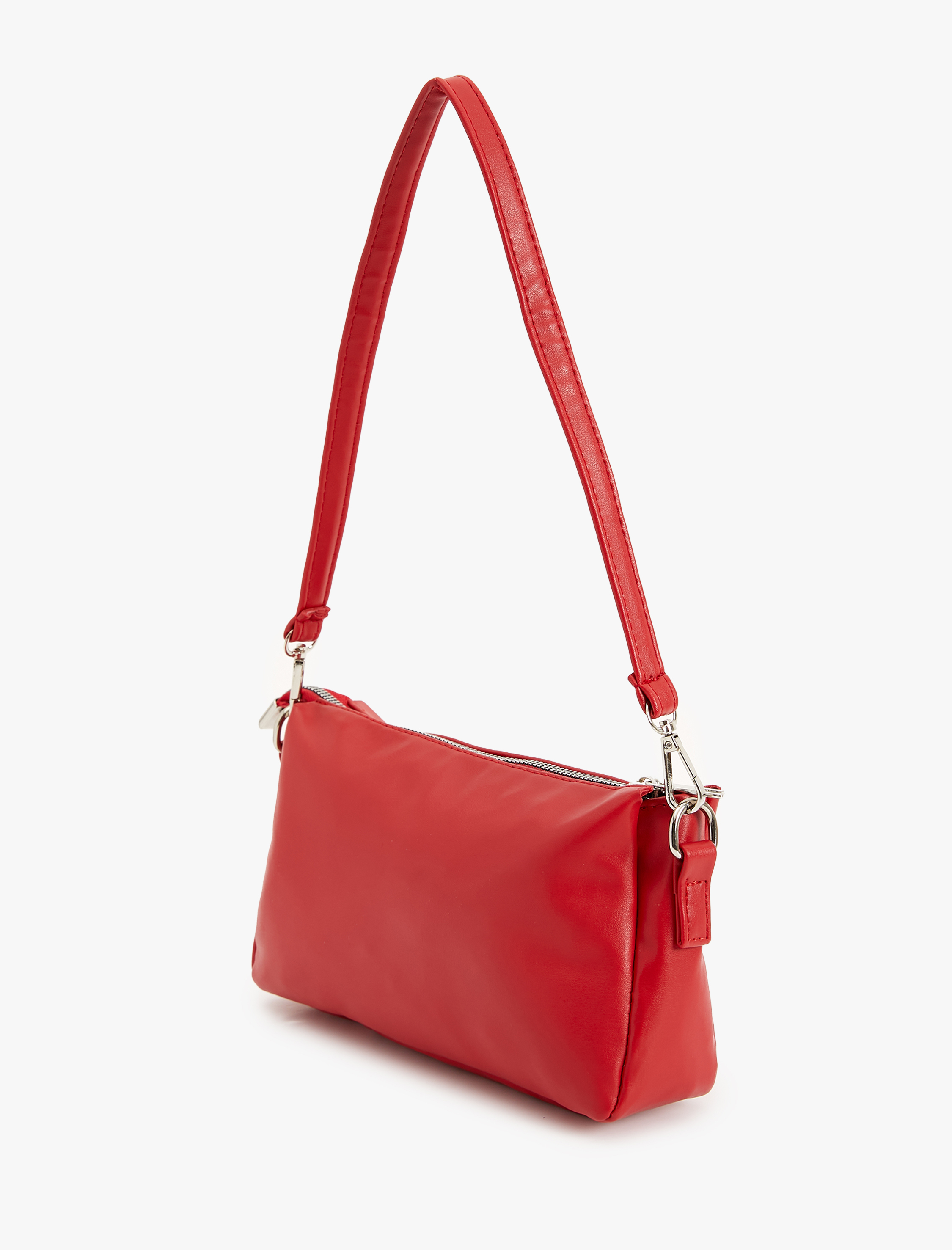  Kadın Omuz Çantası Suni Deri Fermuarlı Askılı Geometrik