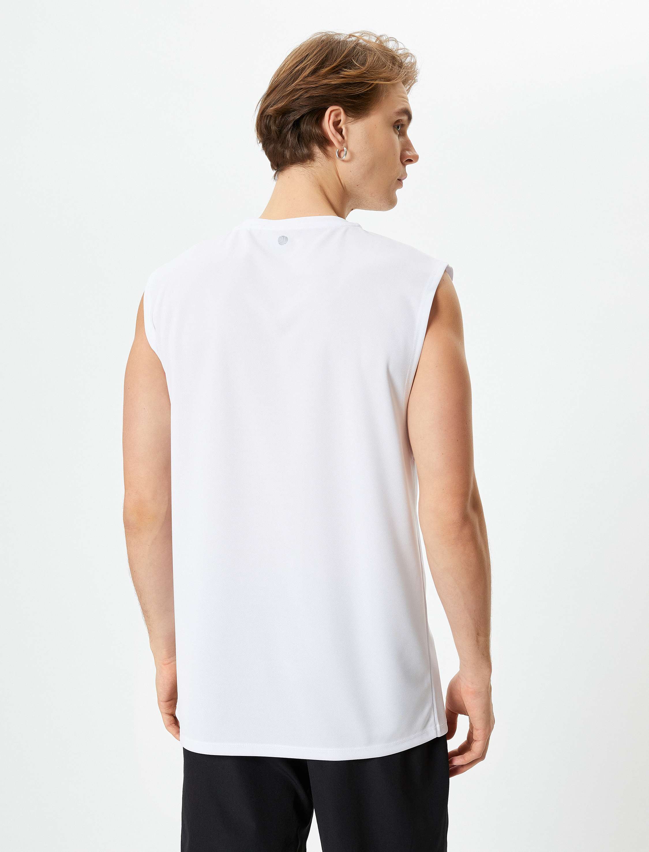   Sporcu Atleti Kolsuz Slogan Baskılı Bisiklet Yaka