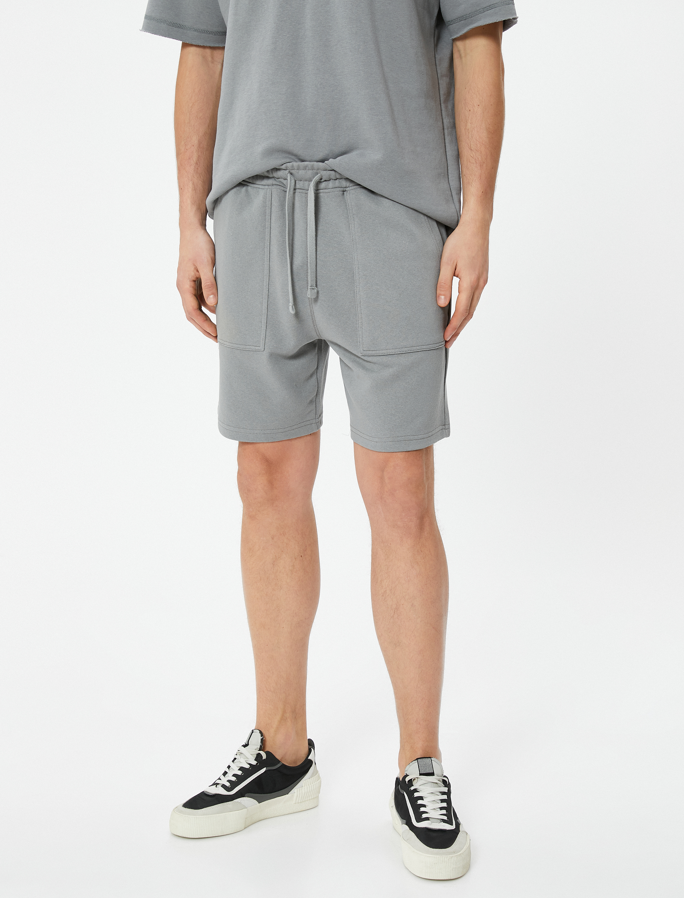   Basic Dokuma Şort Beli Bağcıklı Cep Detaylı