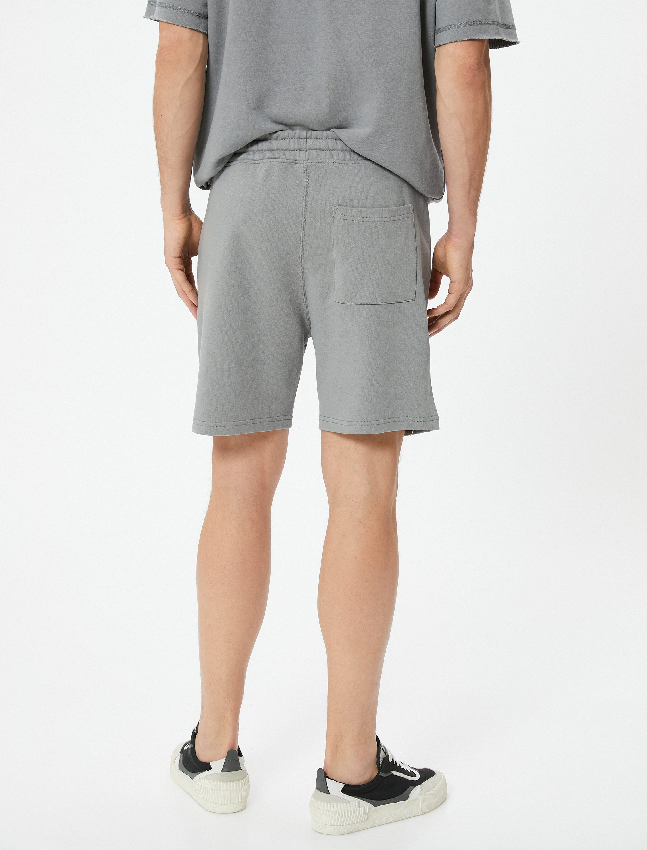   Basic Dokuma Şort Beli Bağcıklı Cep Detaylı