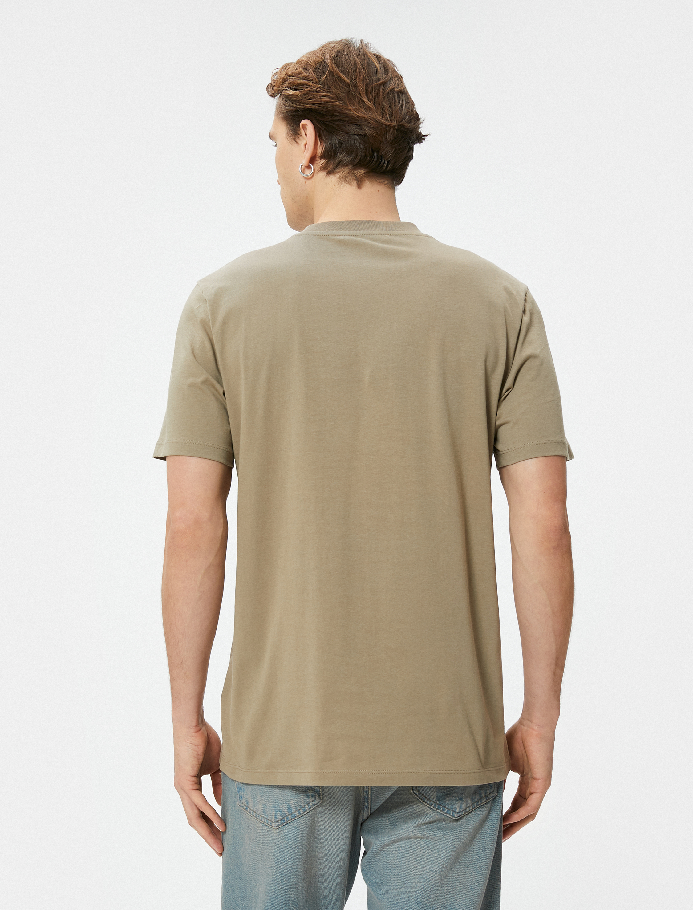   Etnik Baskılı Tişört Sloganlı Bisiklet Yaka Kısa Kollu