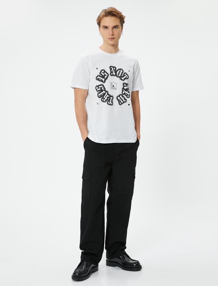  Baskılı Tişört Gotik Temalı Bisiklet Yaka Kısa Kollu