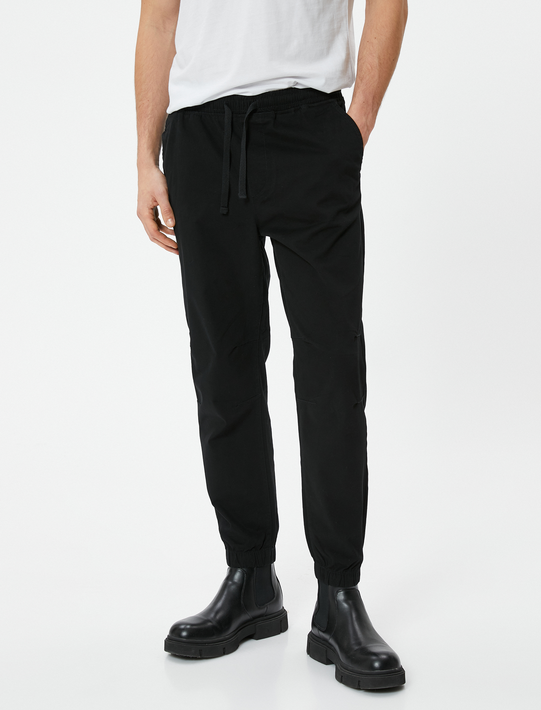   Slim Fit Pantolon Jogger Beli Bağcıklı Cep Detaylı