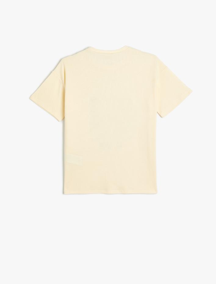 Erkek Çocuk Tişört Kaykay Temalı Arkası Baskılı Kısa Kollu Bisiklet Yaka Pamuklu