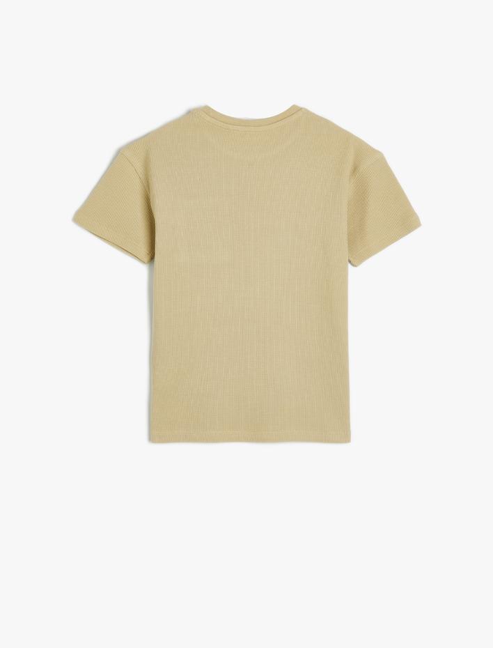 Erkek Çocuk Basic Tişört Kısa Kollu Bisiklet Yaka Cep Detaylı Pamuklu