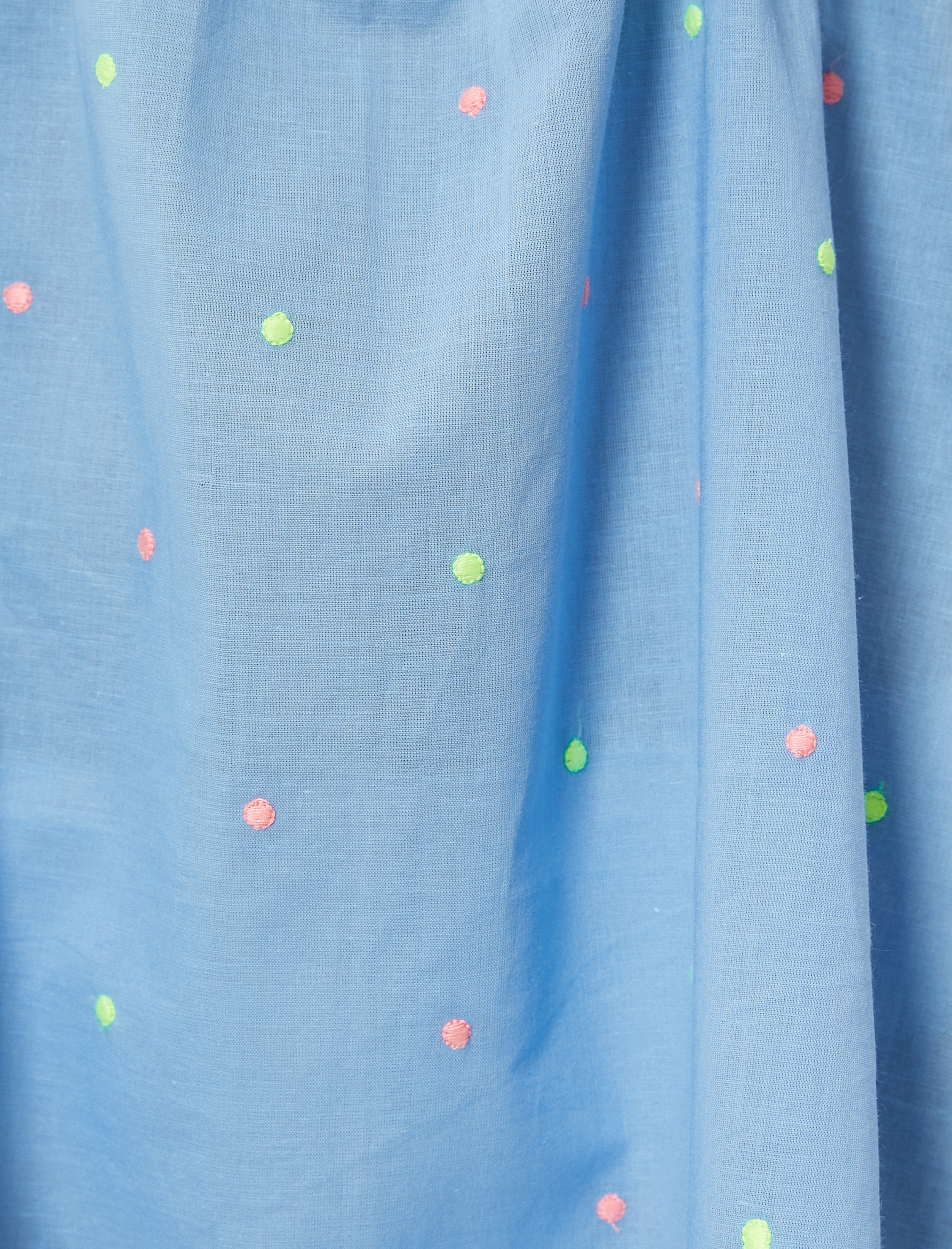   Askılı Gecelik V Yaka Minimal Nakışlı Fırfırlı Pamuklu