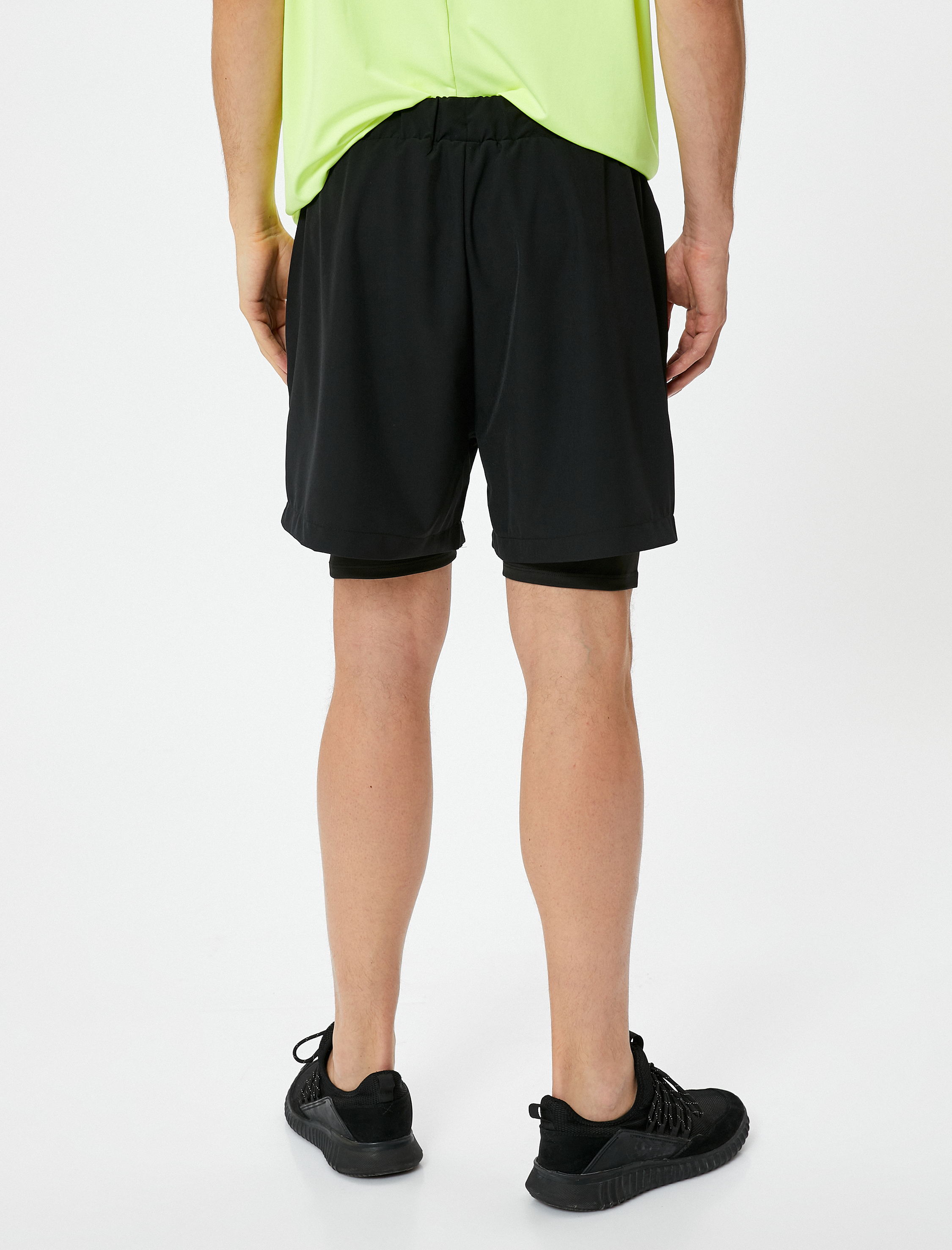   Taytlı Şort Spor Beli Bağcıklı Cep Detaylı