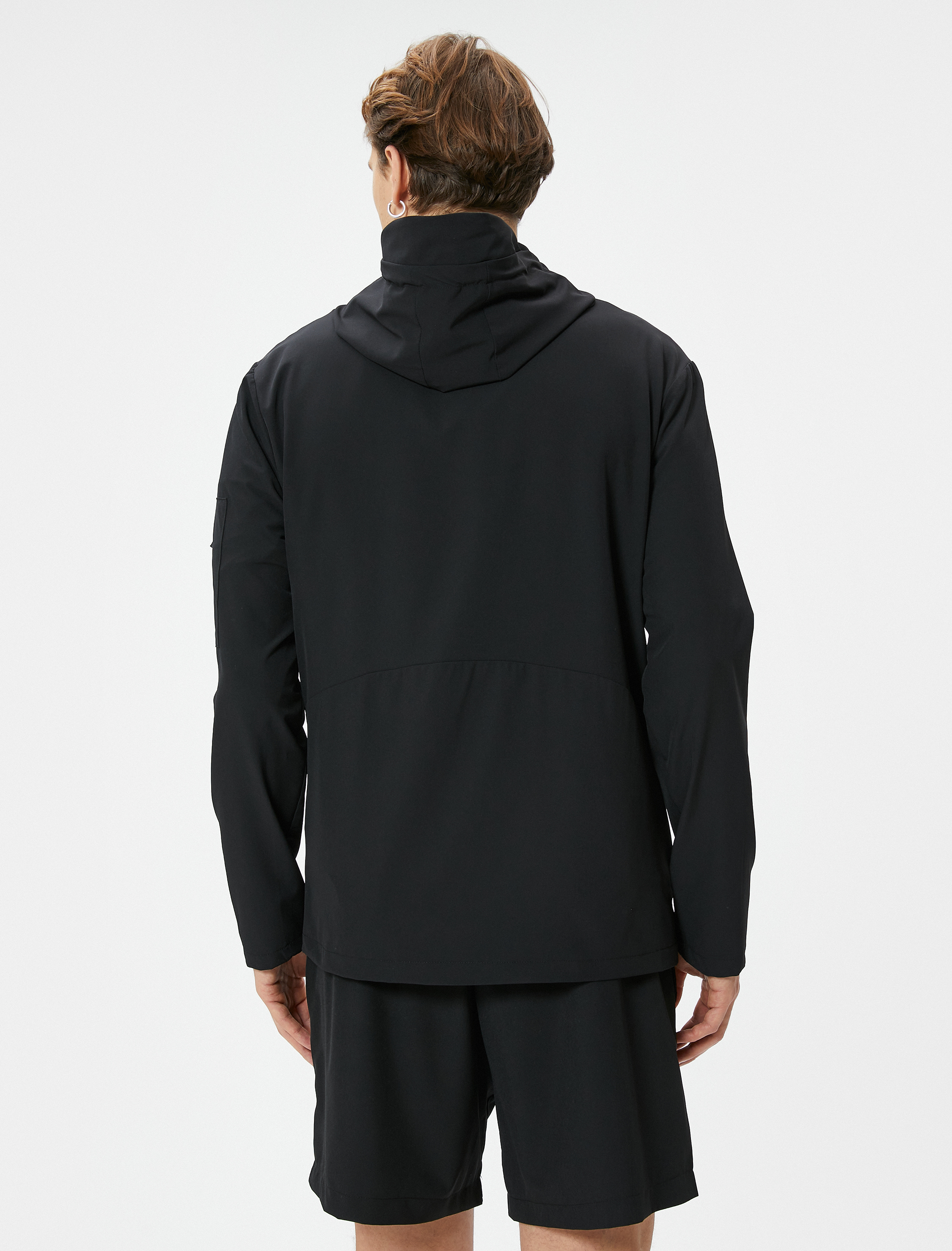   Spor Ceket Kapşonlu Fermuarlı Rahat Kesim Cep Detaylı